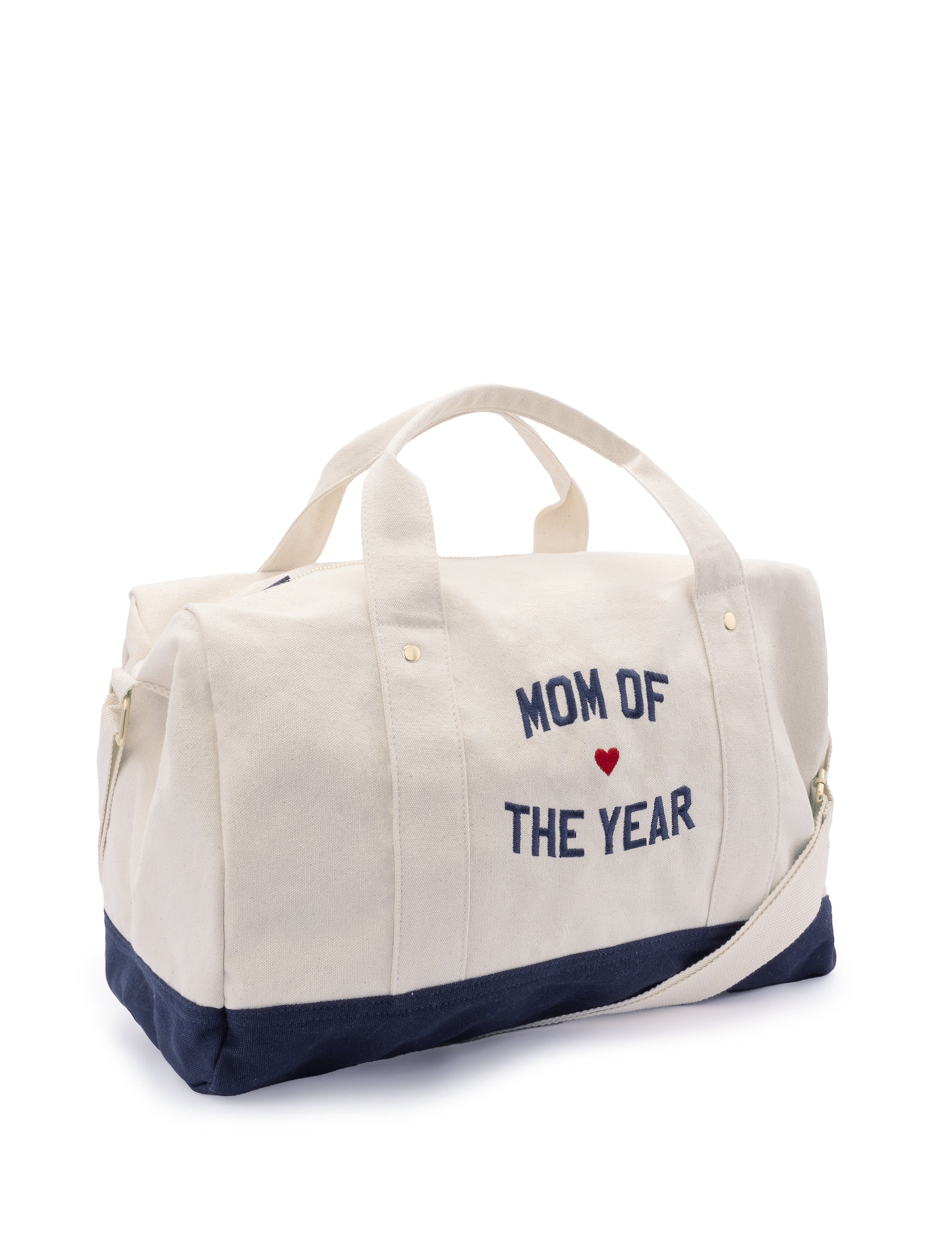 Mom Of The Year Canvas Duffle Bag in Navy Blaze