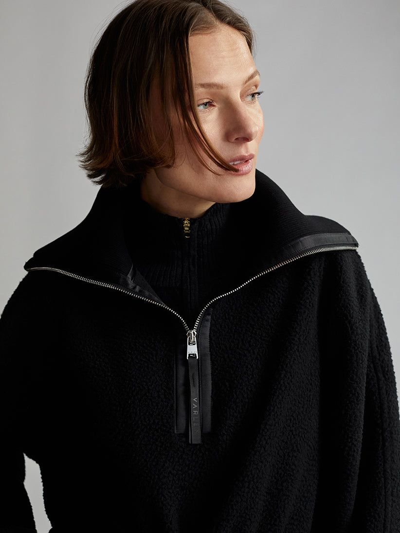 Parnel Half-Zip Fleece in Black