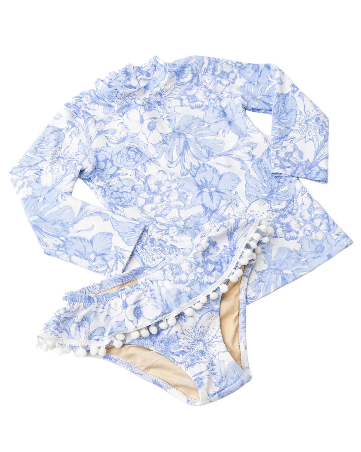 Baby Rashguard Swimsuit Set | Tropical Blues