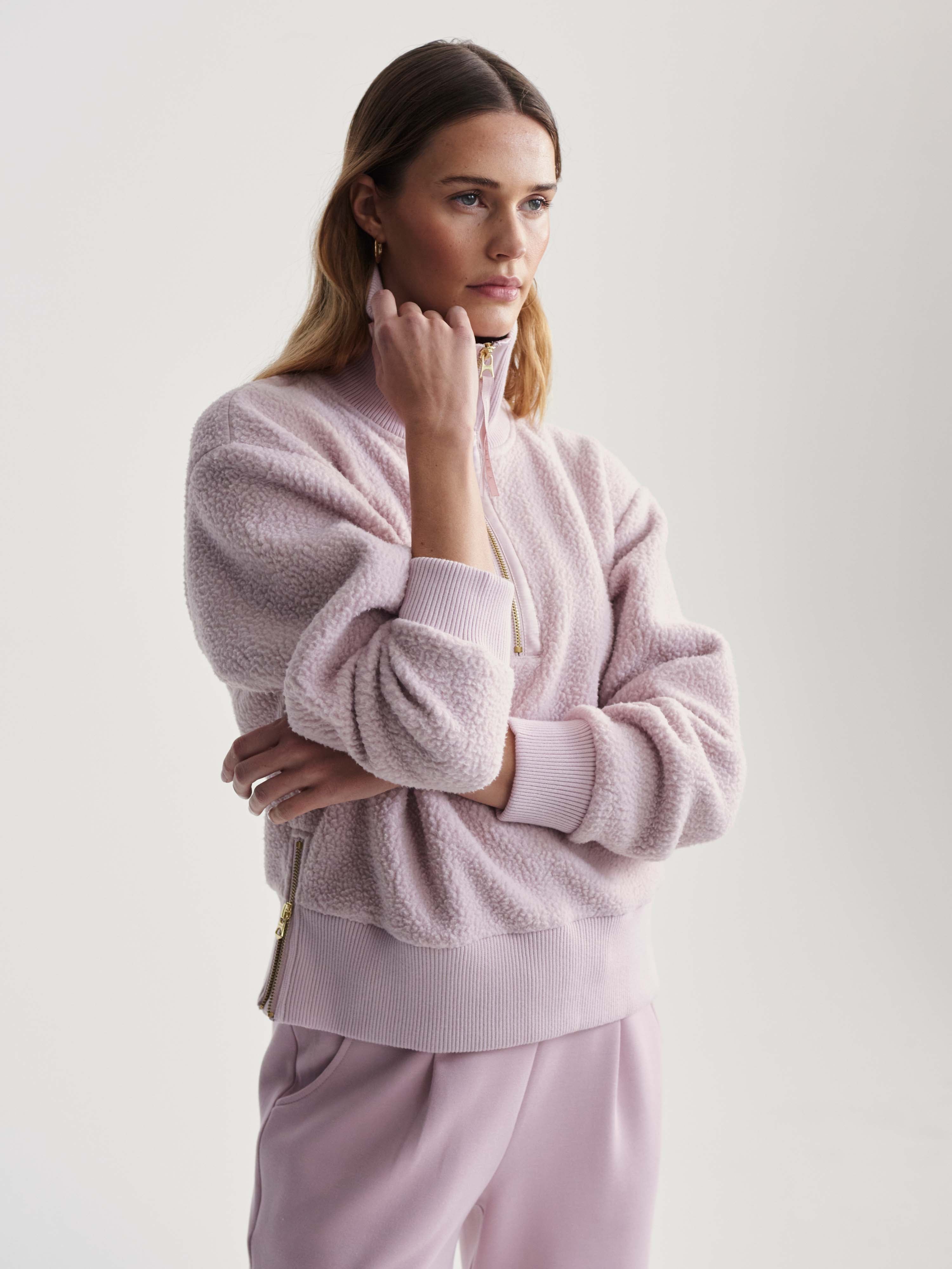 Roselle Half Zip Fleece in Burnished Lilac