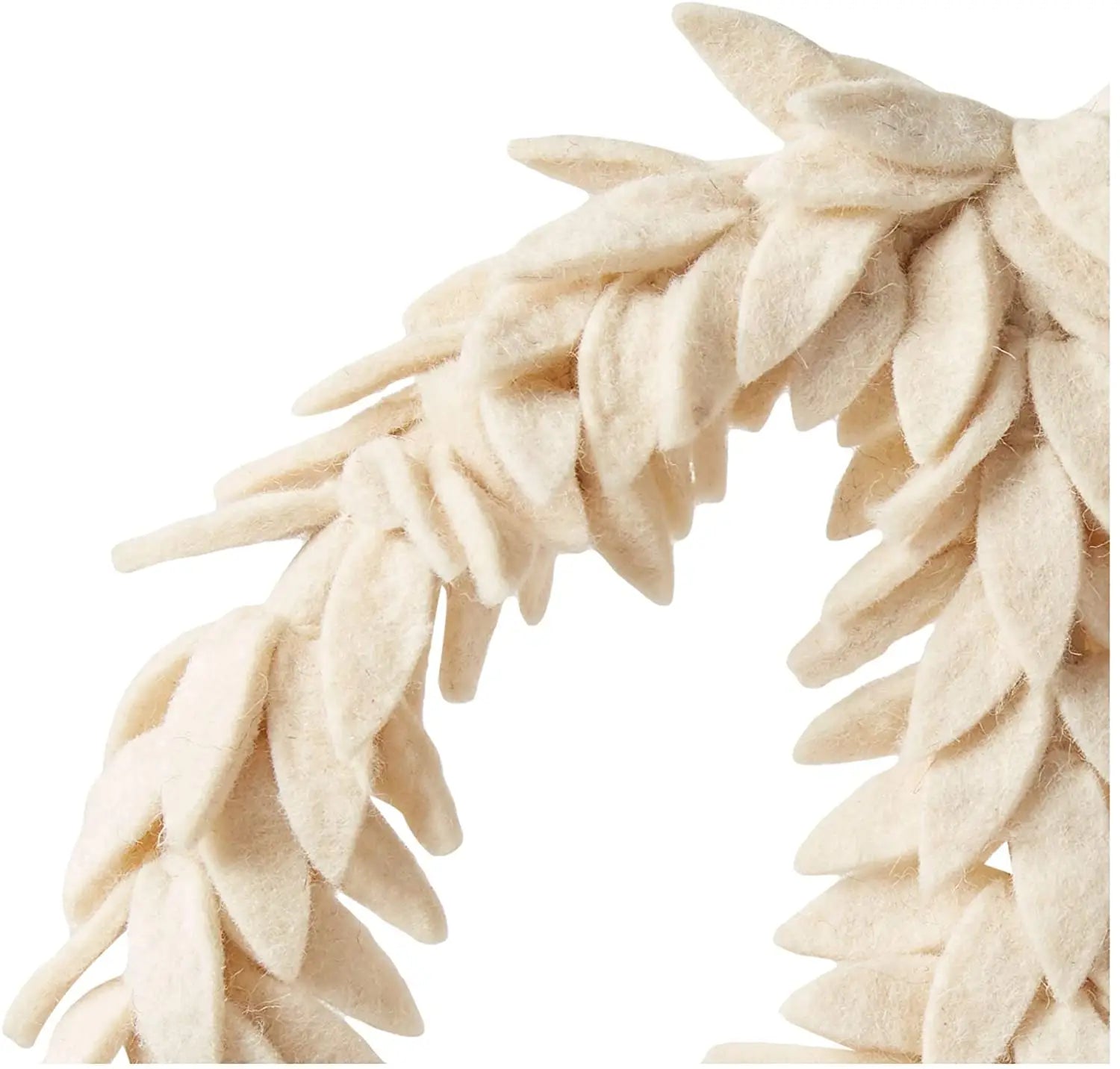 Felted Wool Wreath | Peace Symbol In Cream