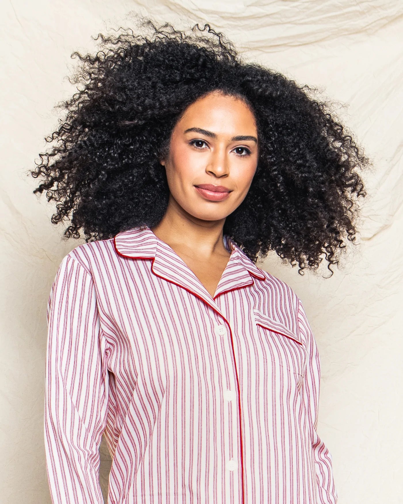 Women's Antique Red Ticking Pajama Set