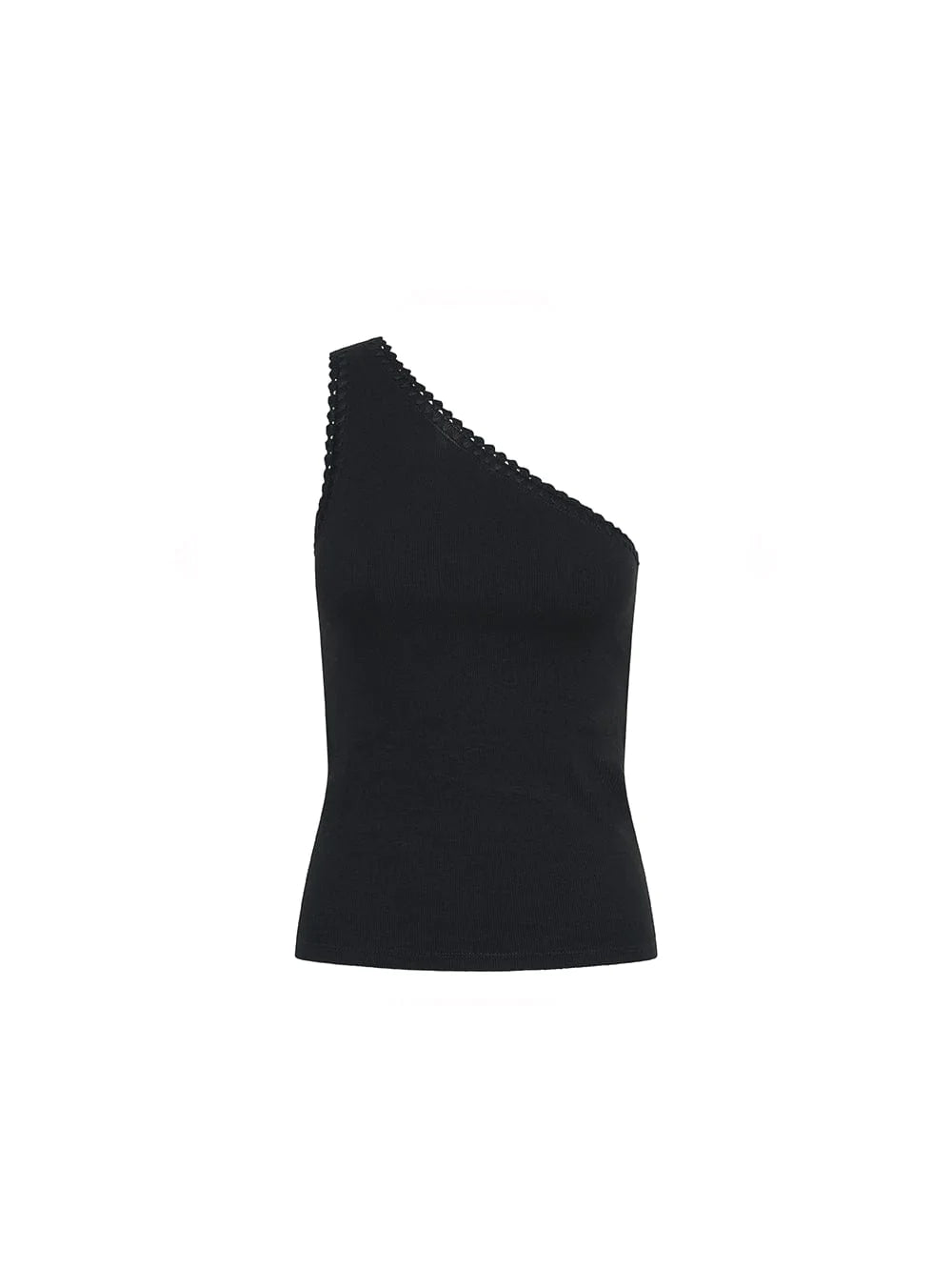 Tallulah One Shoulder Tank | Black