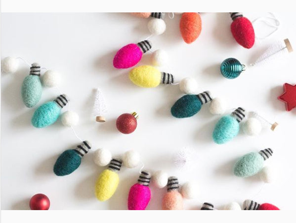 Felt Christmas Lights Garland