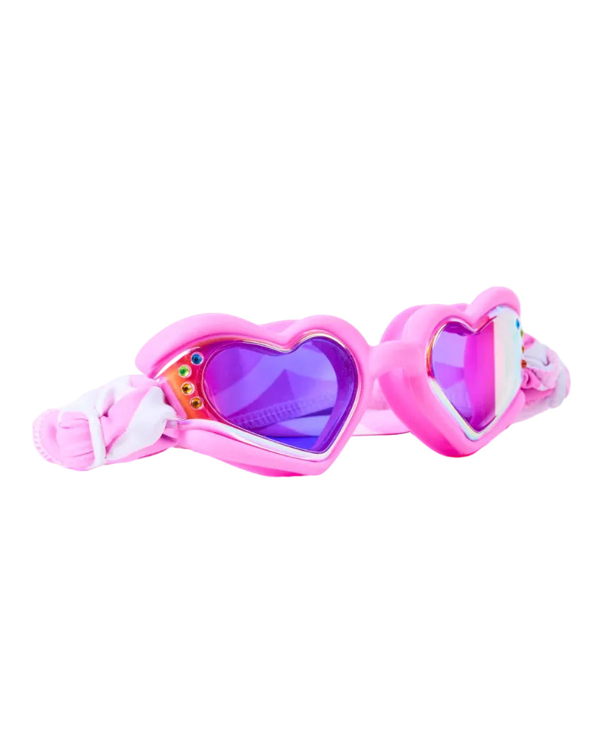 Soft Crush Fabric Strap Heart Kids Goggle | Pink Wish
