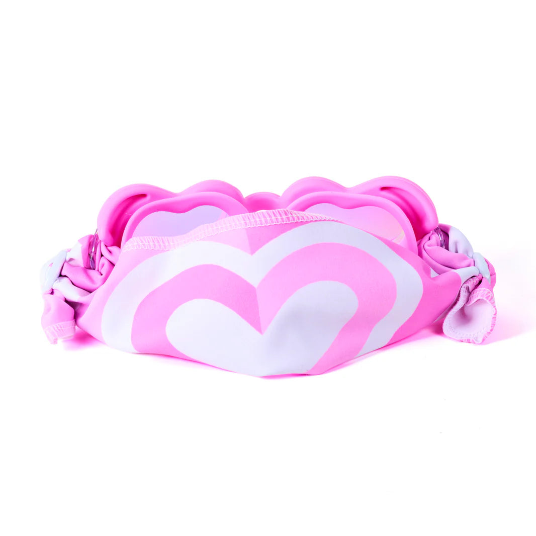 Soft Crush Fabric Strap Heart Kids Goggle | Pink Wish