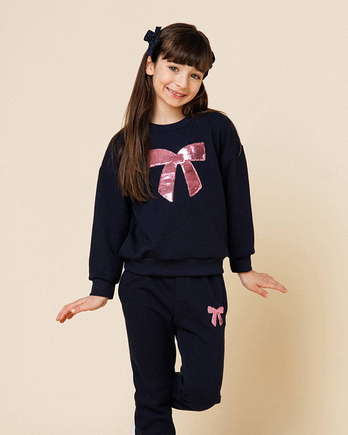 Lulu Bow Sweatshirt | Navy
