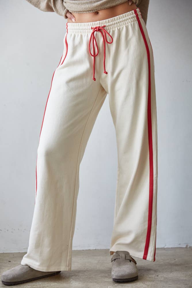 Contrast Trim French Terry Pants
