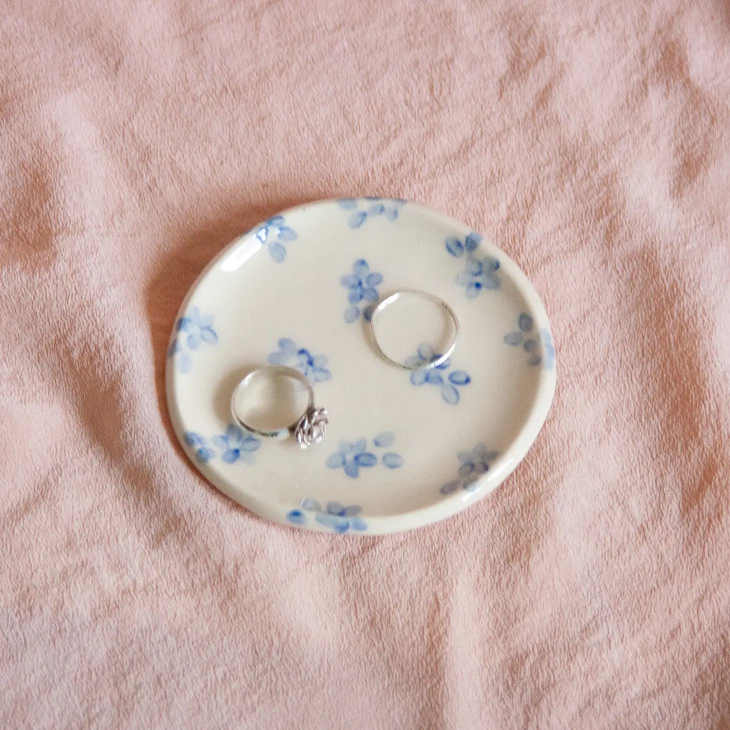 Blue Forget Me Not Ring Dish