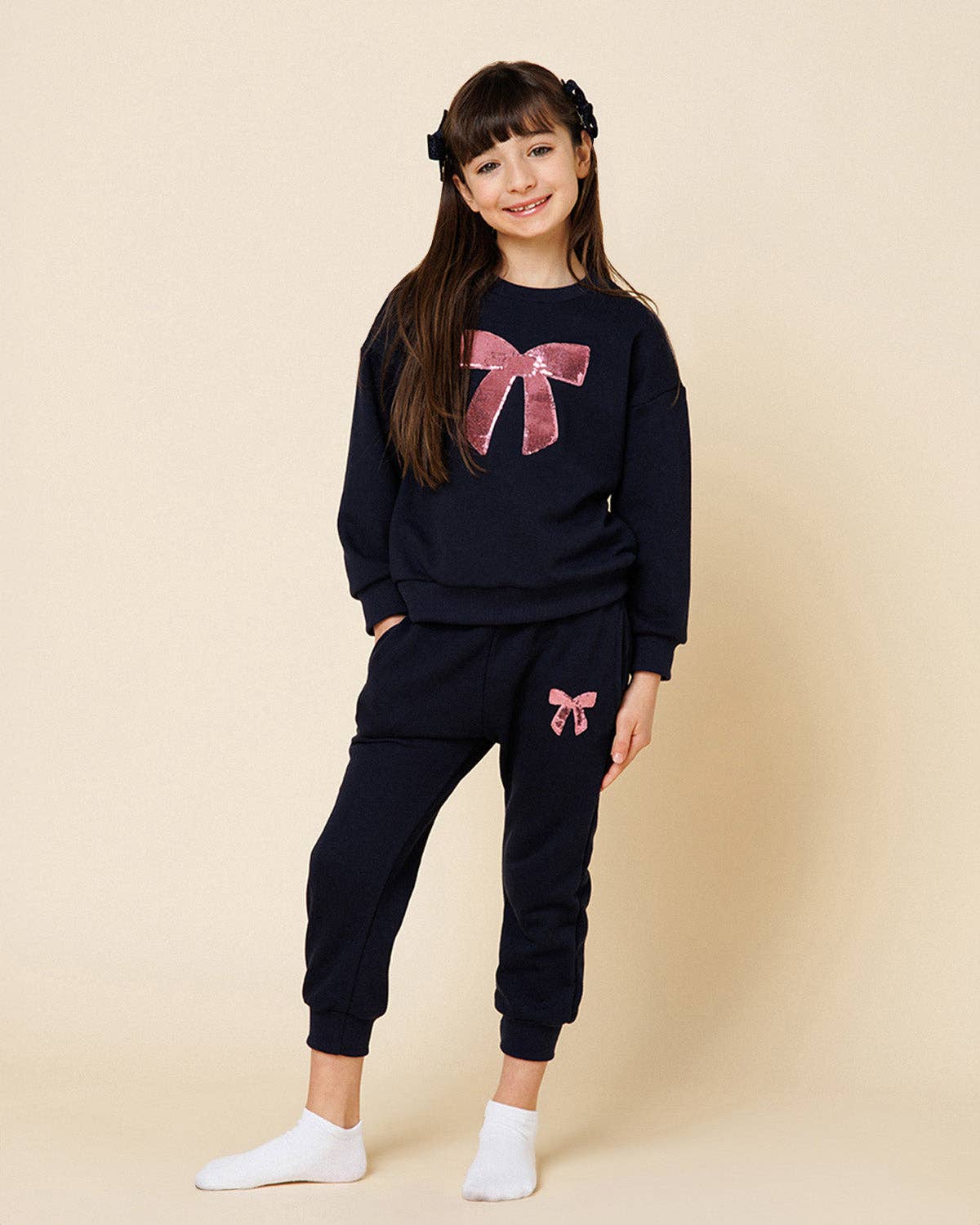 Lulu Bow Sweatshirt | Navy
