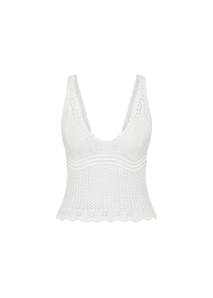 Crochet Knit Cami | Ivory