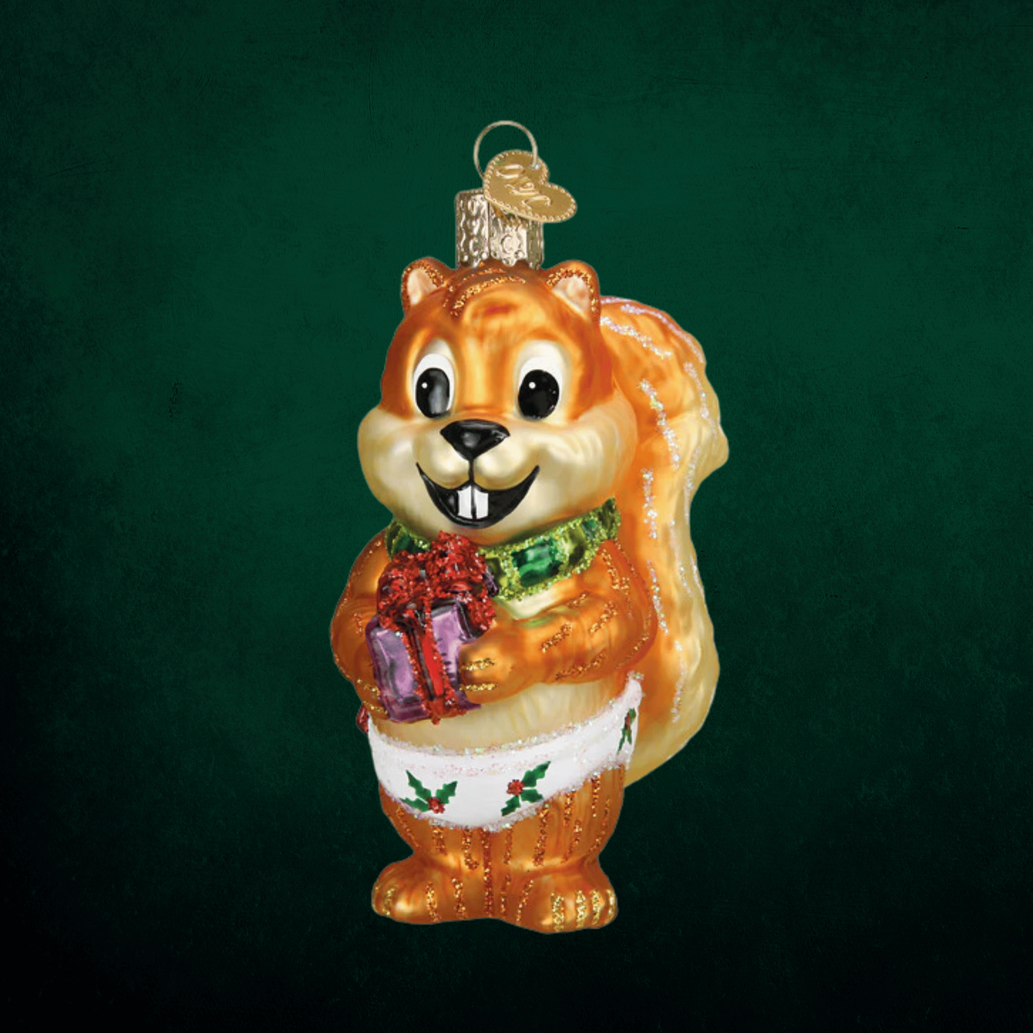 Silly Christmas Squirrel Ornament