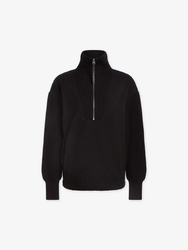 Theresa Half Zip Fleece Combo in Black