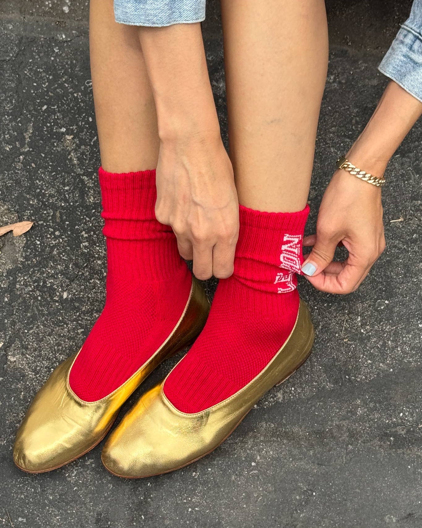 Preppy Socks | Red Cream
