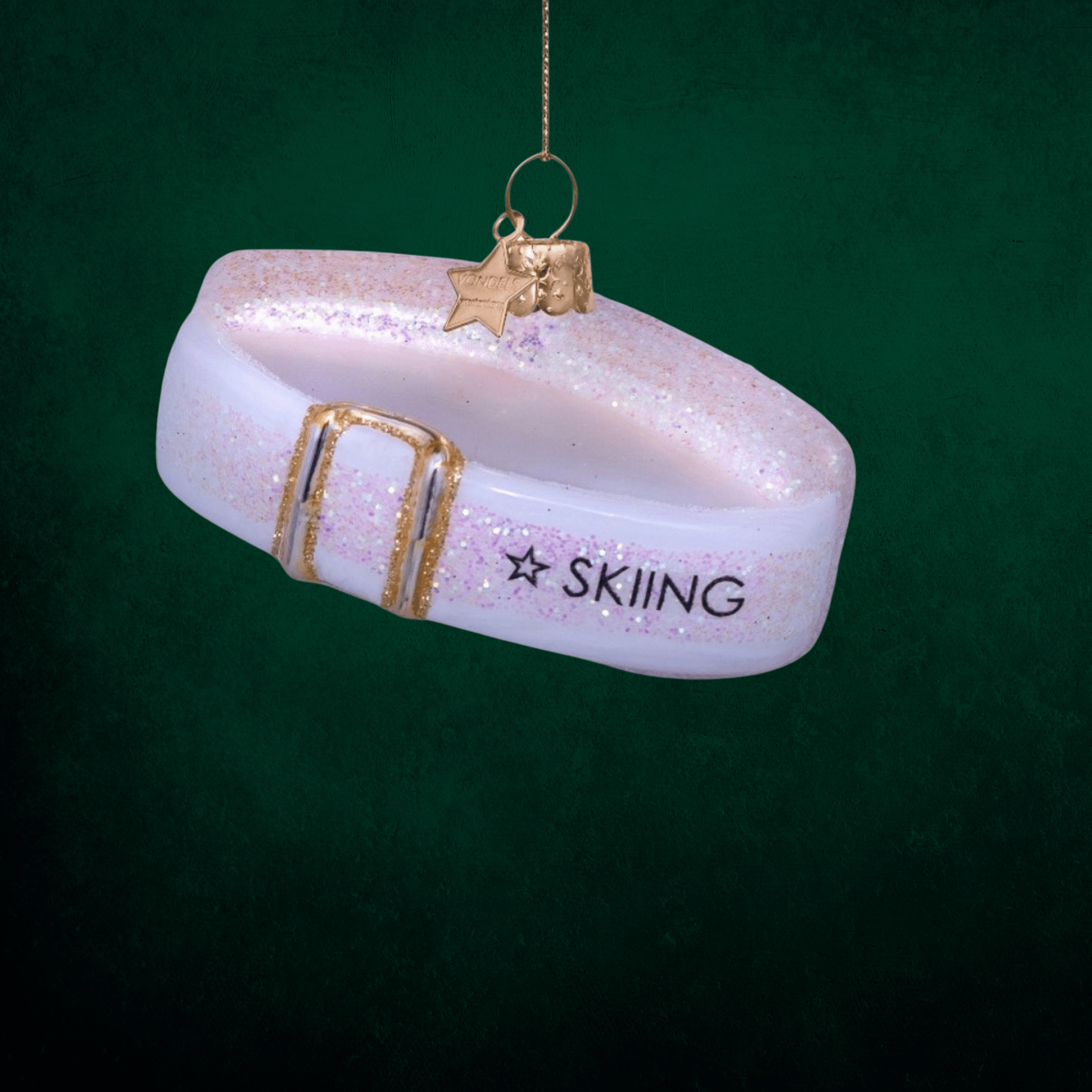 Pink Oil Ski Goggles Ornament