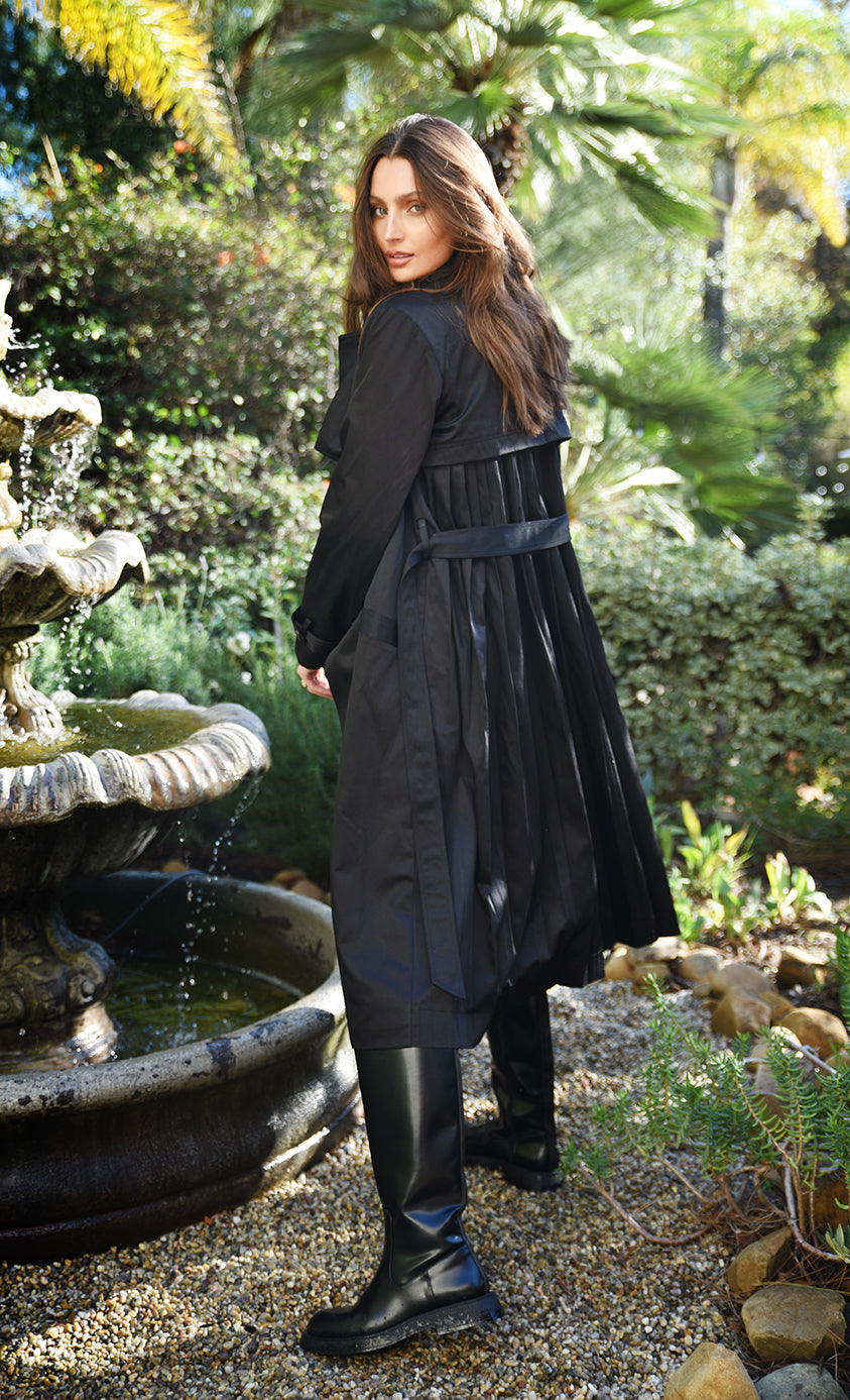 Tina Pleated Trench Coat