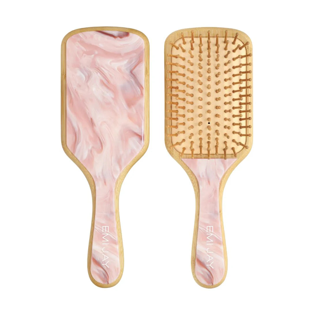 Bamboo Paddle Hair Brush in Pink Chantilly