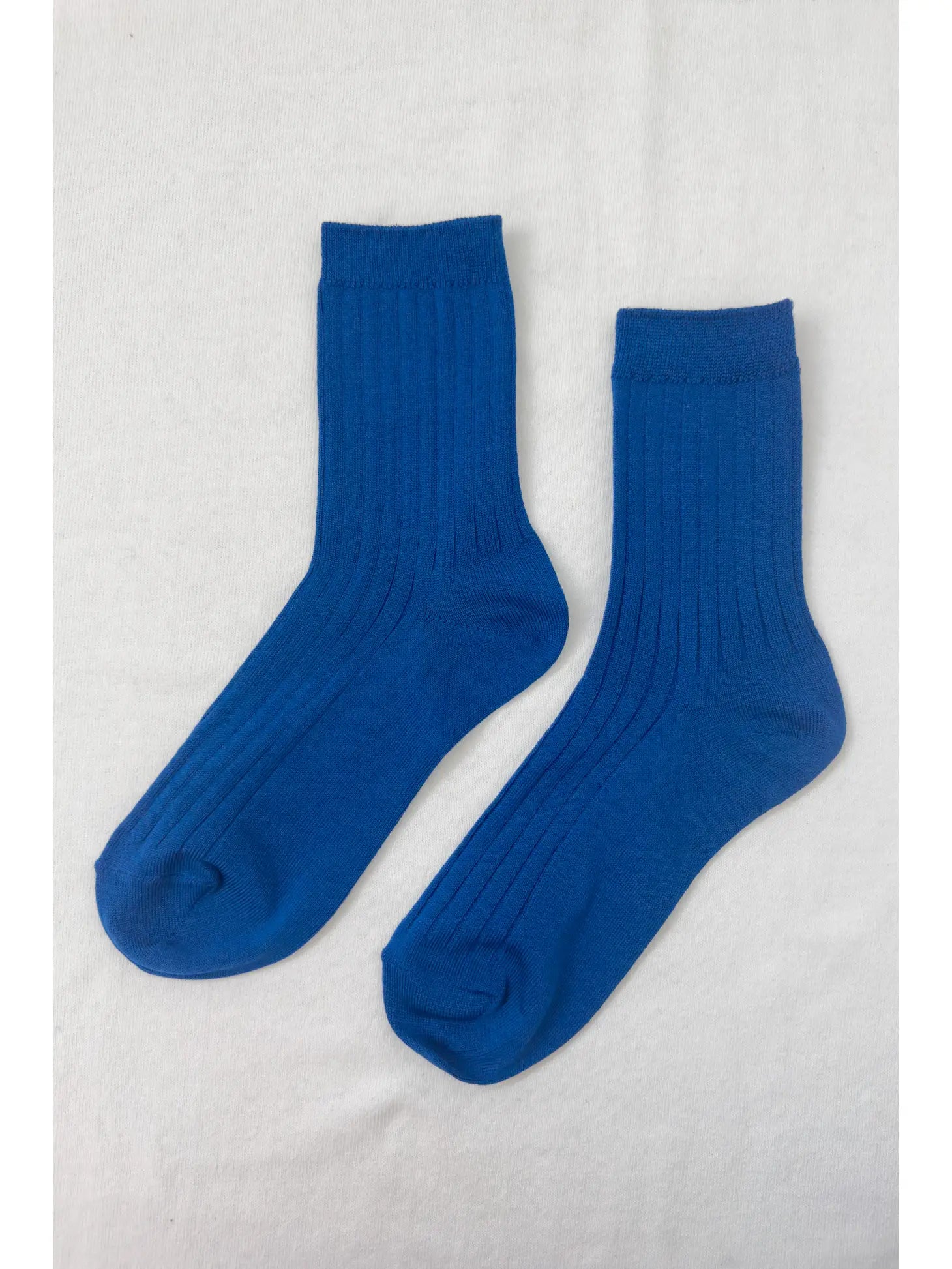Her Socks in Cobalt