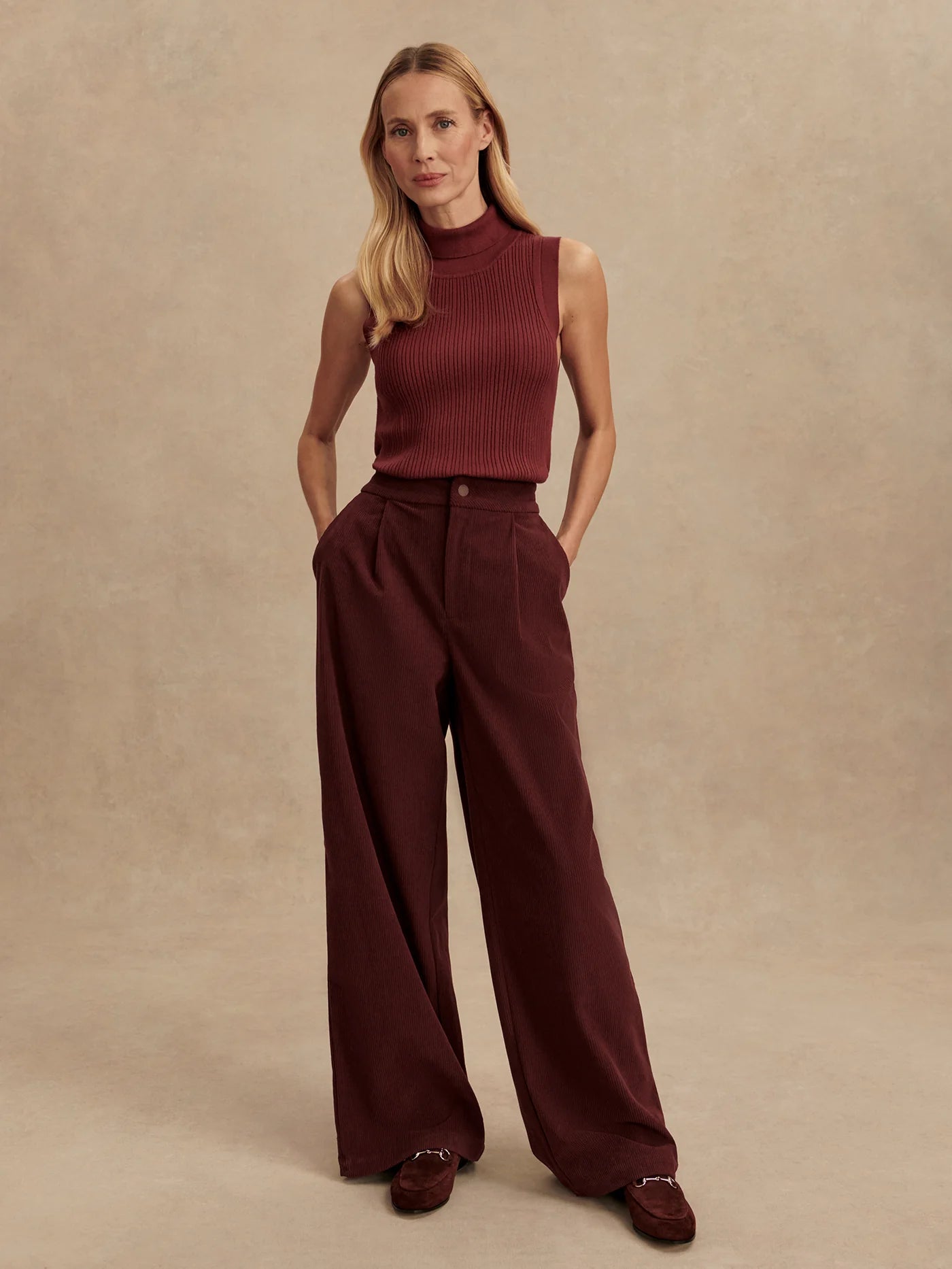 Anastasia Rib Knit Tank | New Maroon