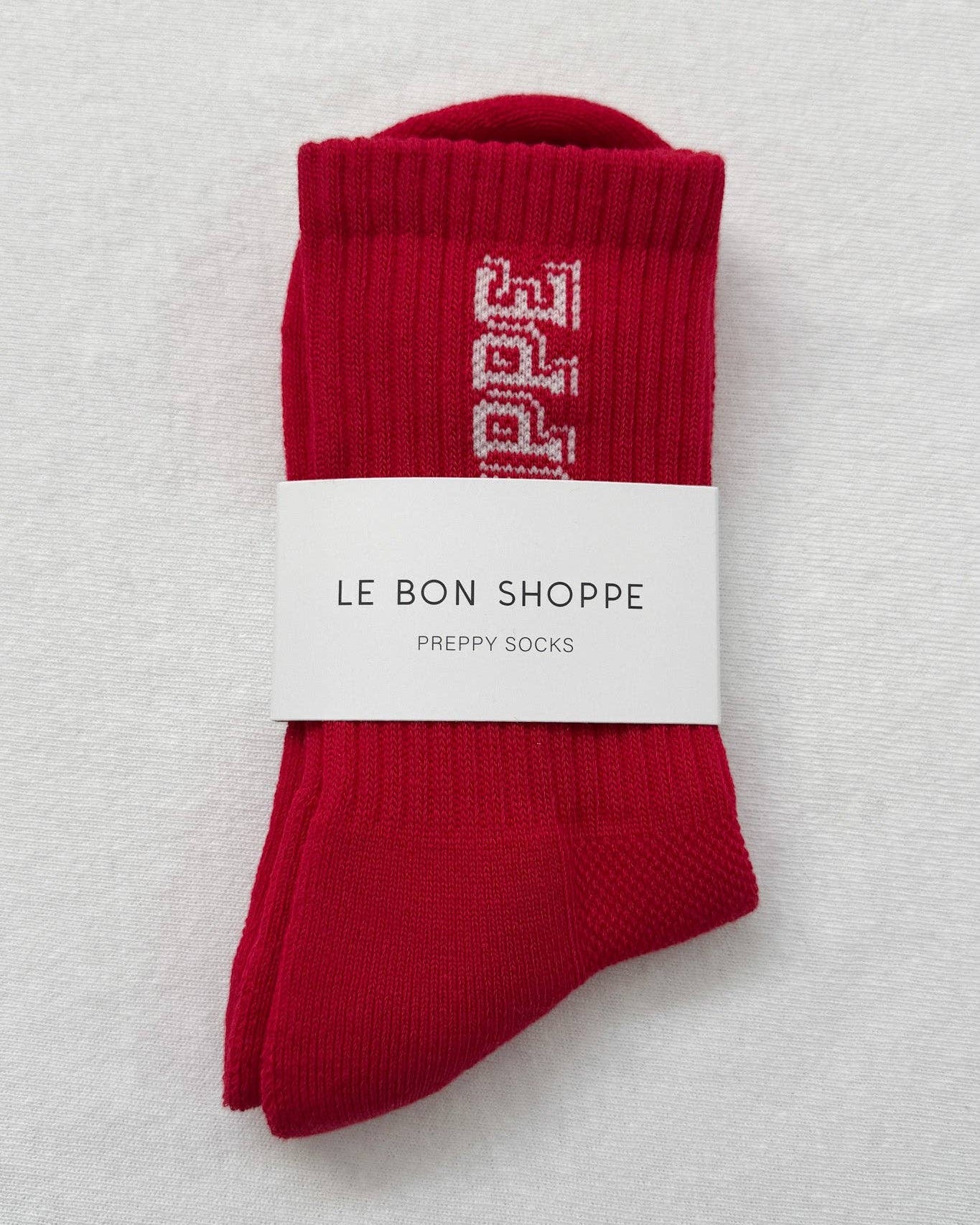 Preppy Socks | Red Cream