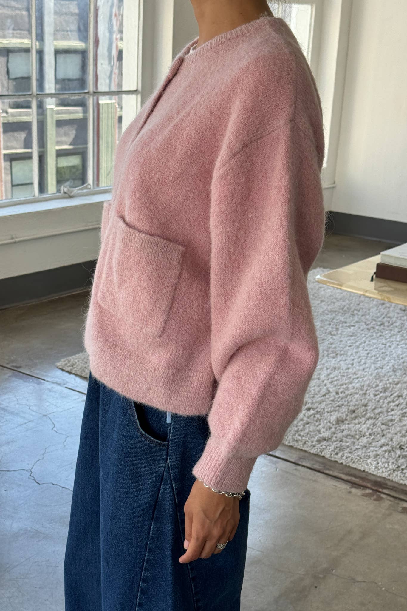 Amélie Alpaca Cardigan | Pink Rosé