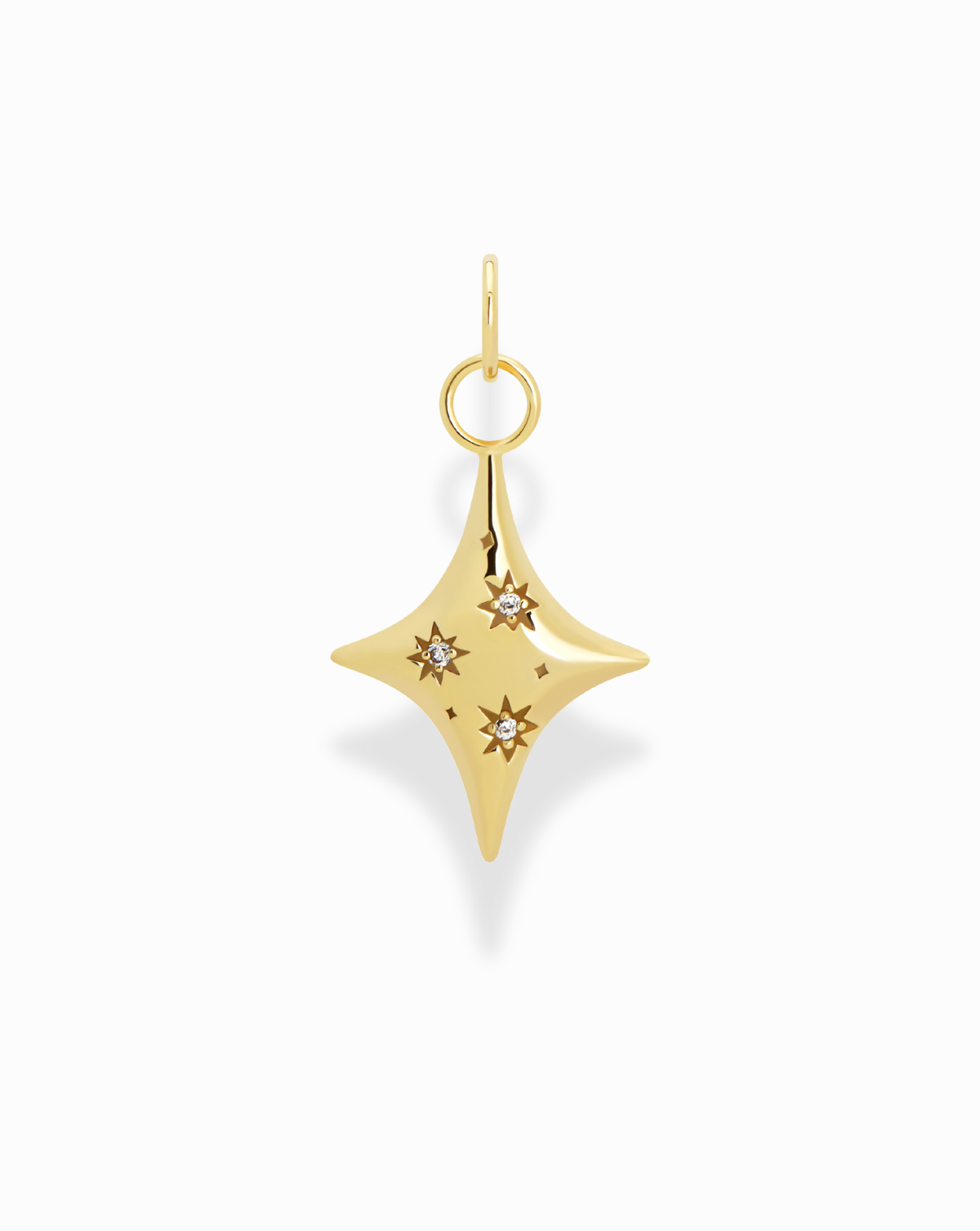 Celeste Puffy Star Charm Gold Plate