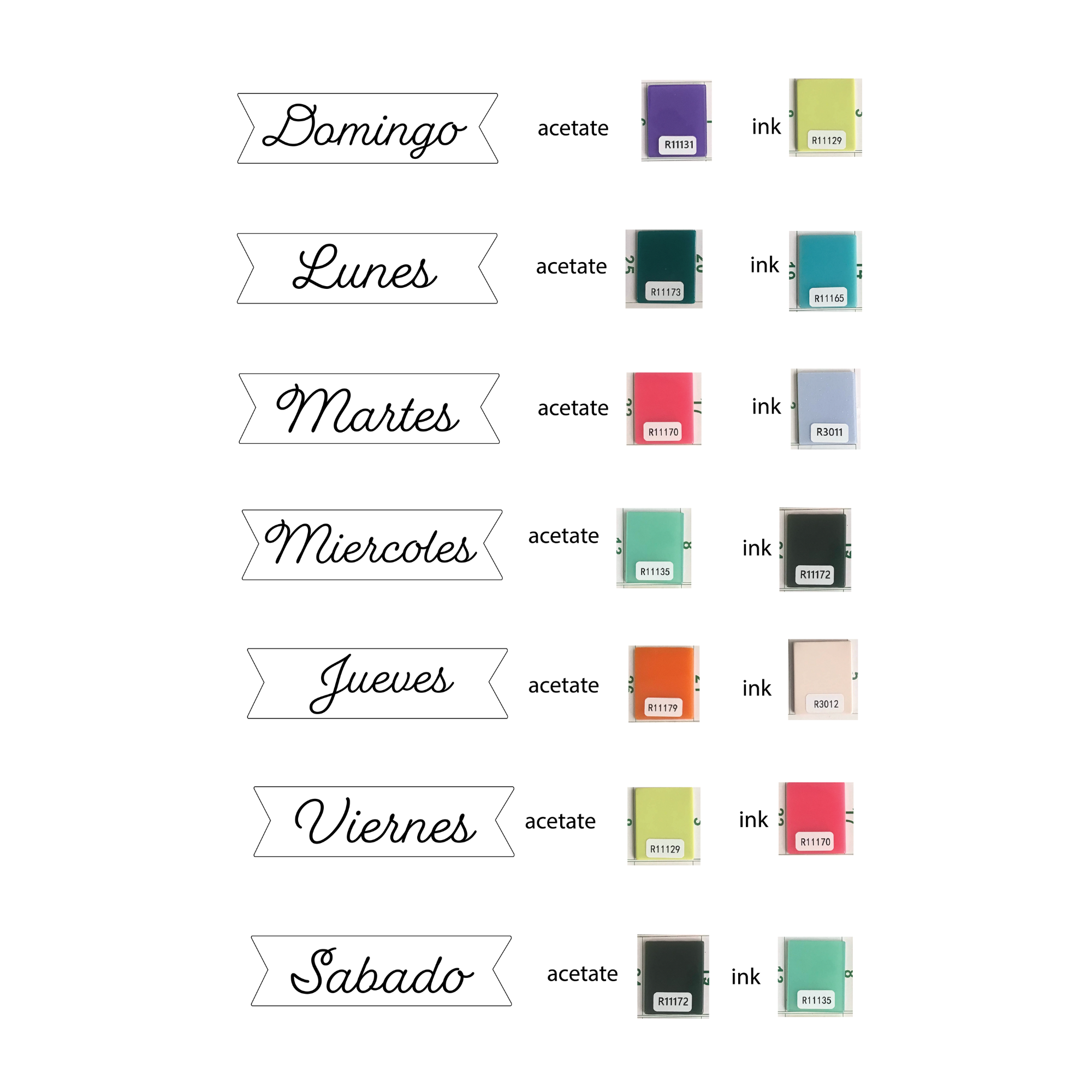 Días de la Semana Hair Clips