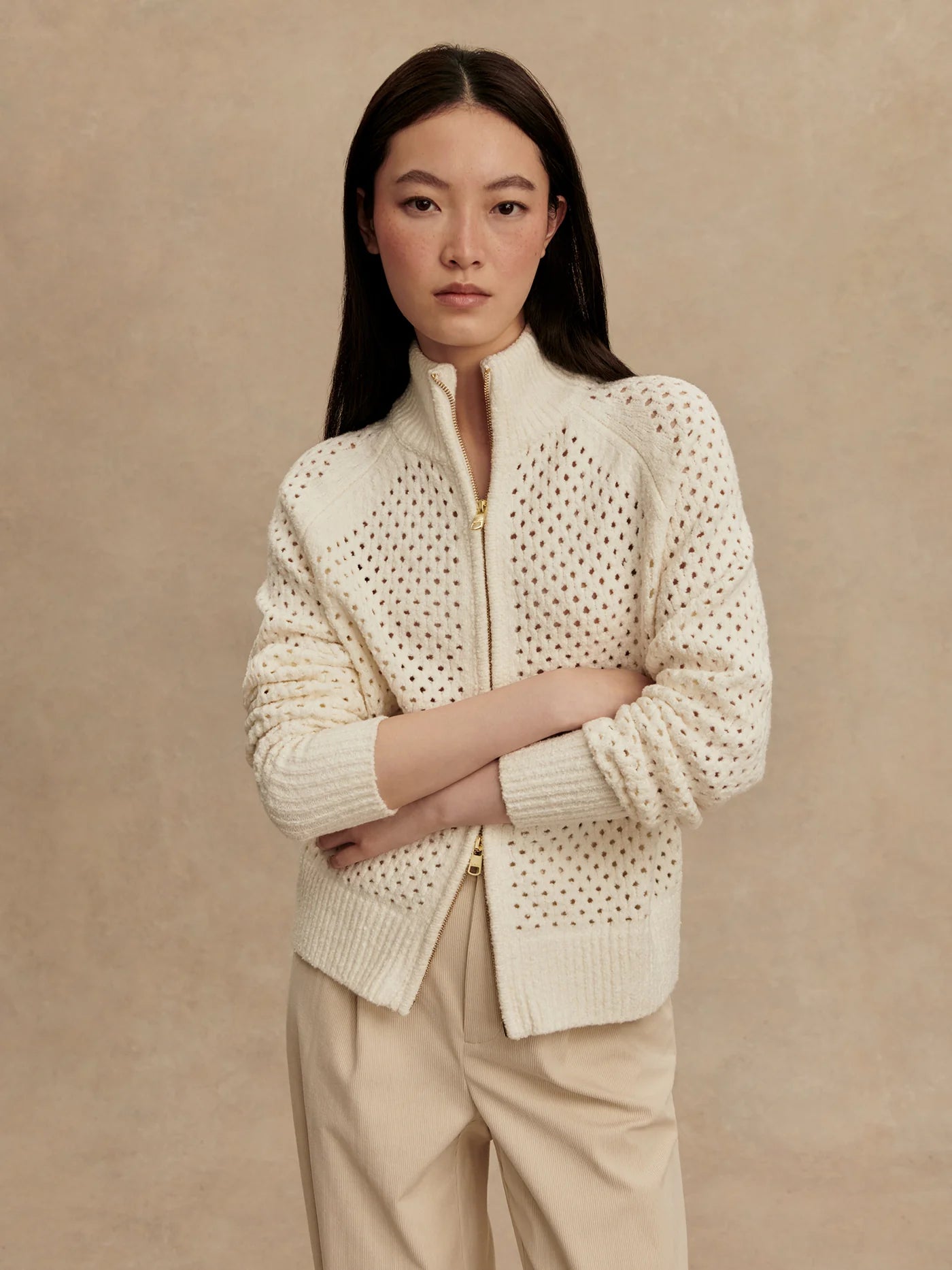 Mandy Boucle Knit Jacket | Coconut Milk