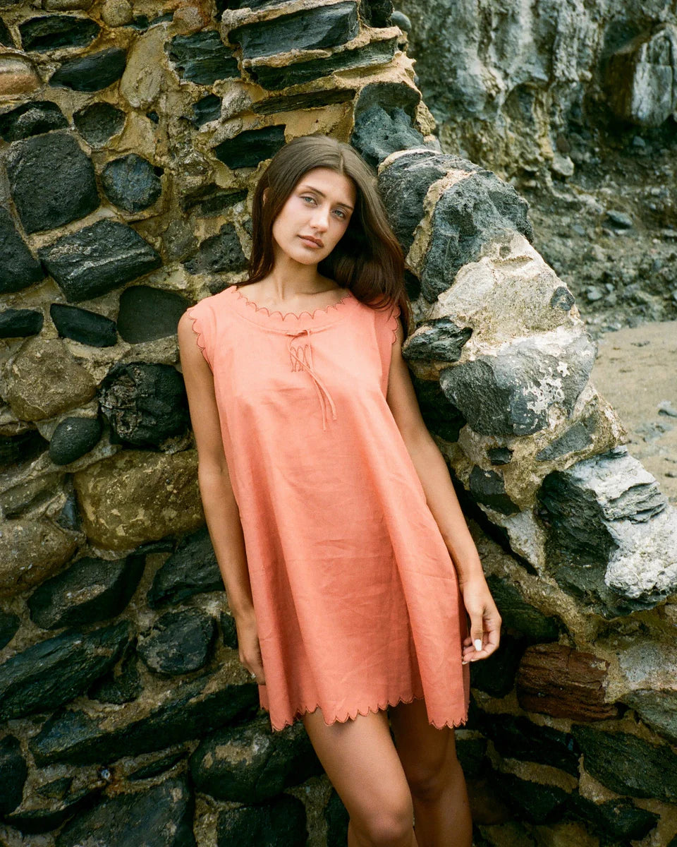 French Market Dress in Terracotta
