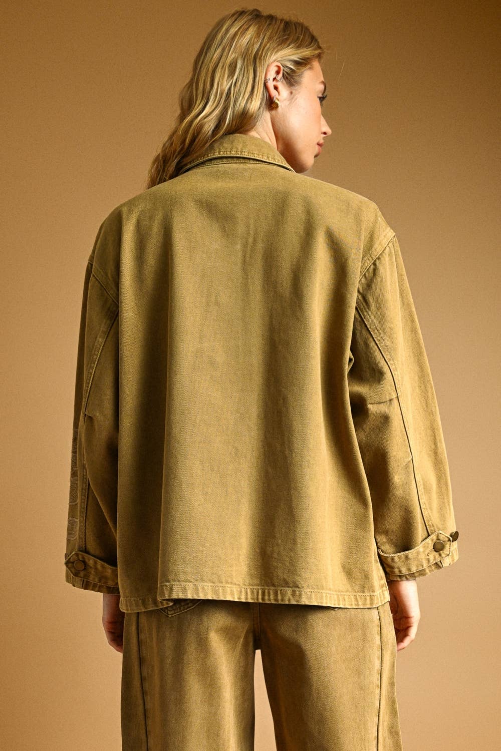 Oversized Embroidered Peony Jacket