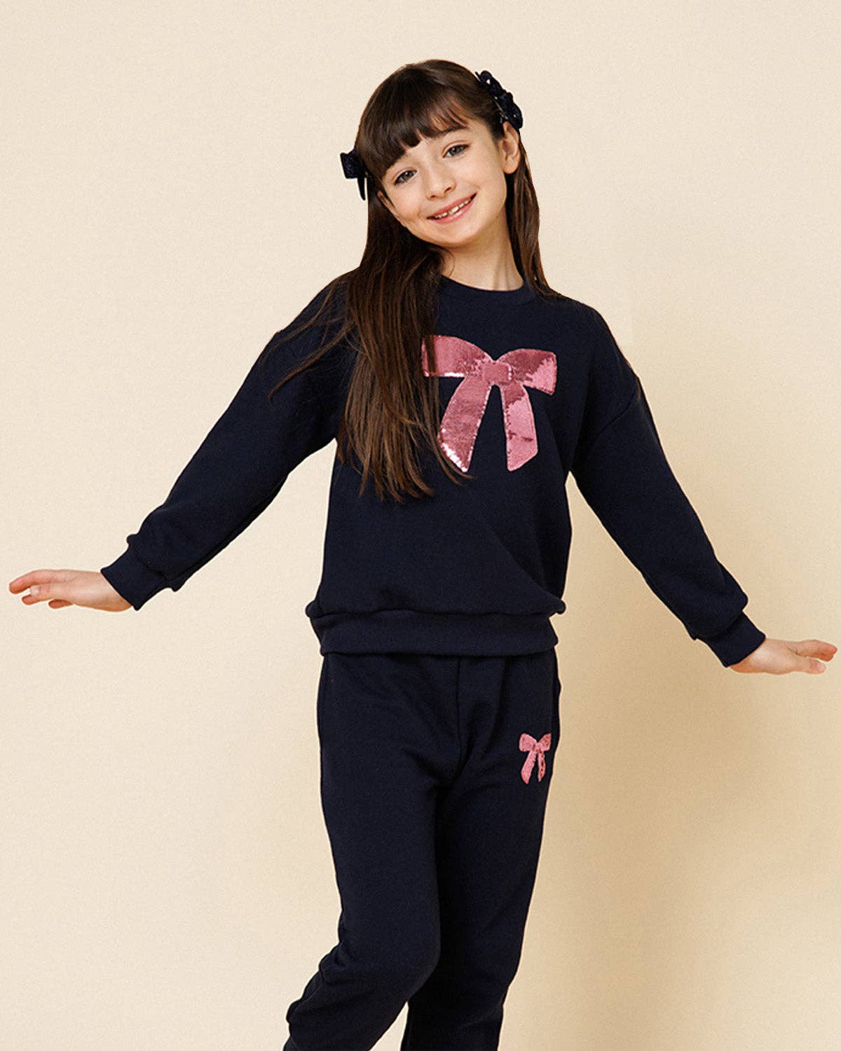 Lulu Bow Sweatshirt | Navy