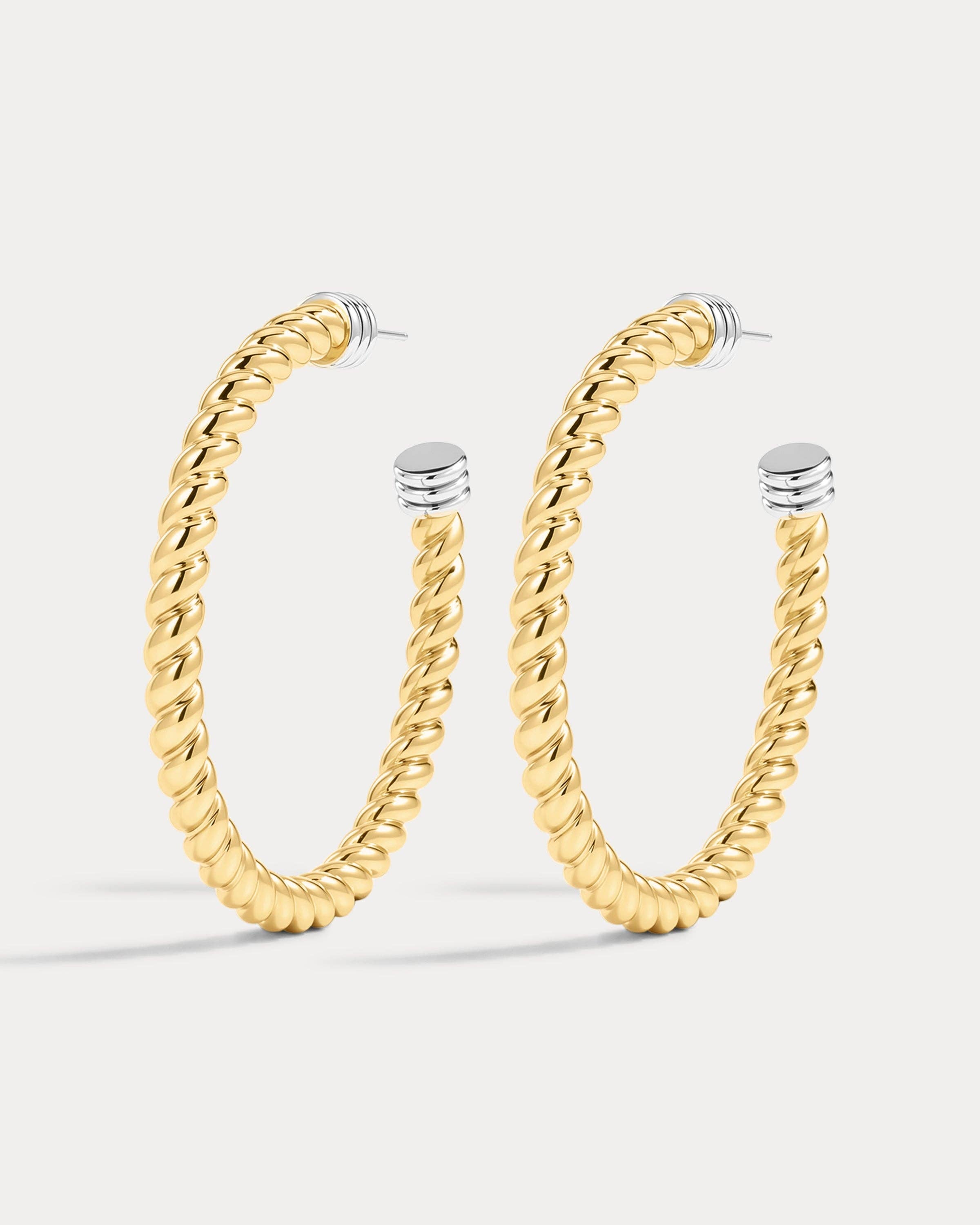 The XL Sierra Rope Hoops | Gold with Silver