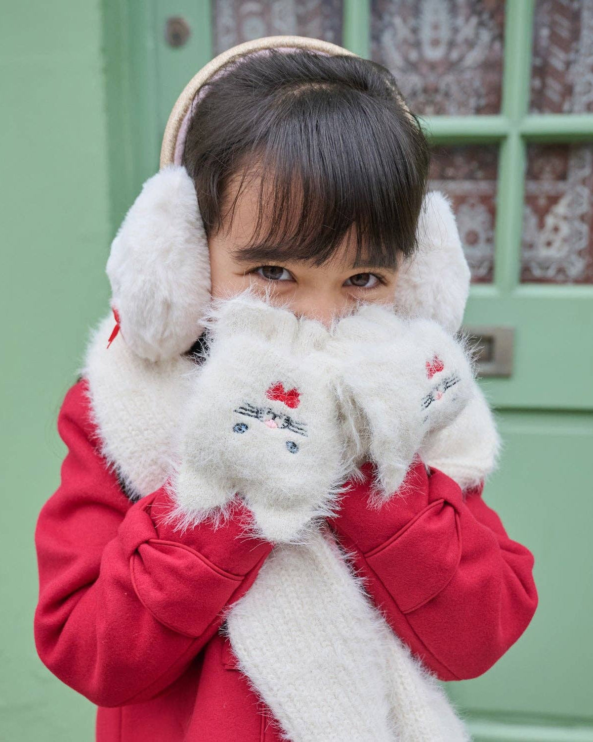 Cute Kitten Fluffy Mittens