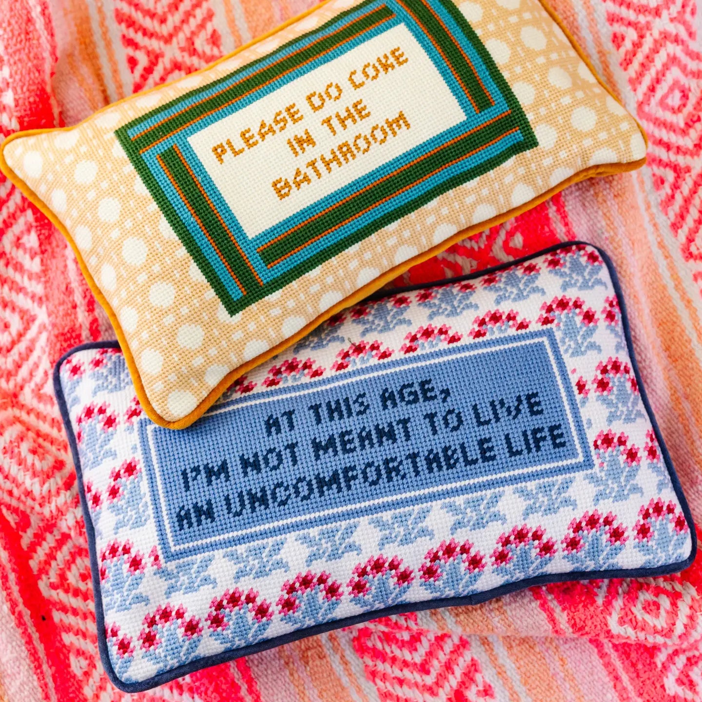 Uncomfortable Life Needlepoint Pillow