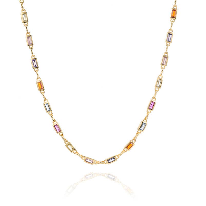 Riley Rainbow Chain Necklace | Gold