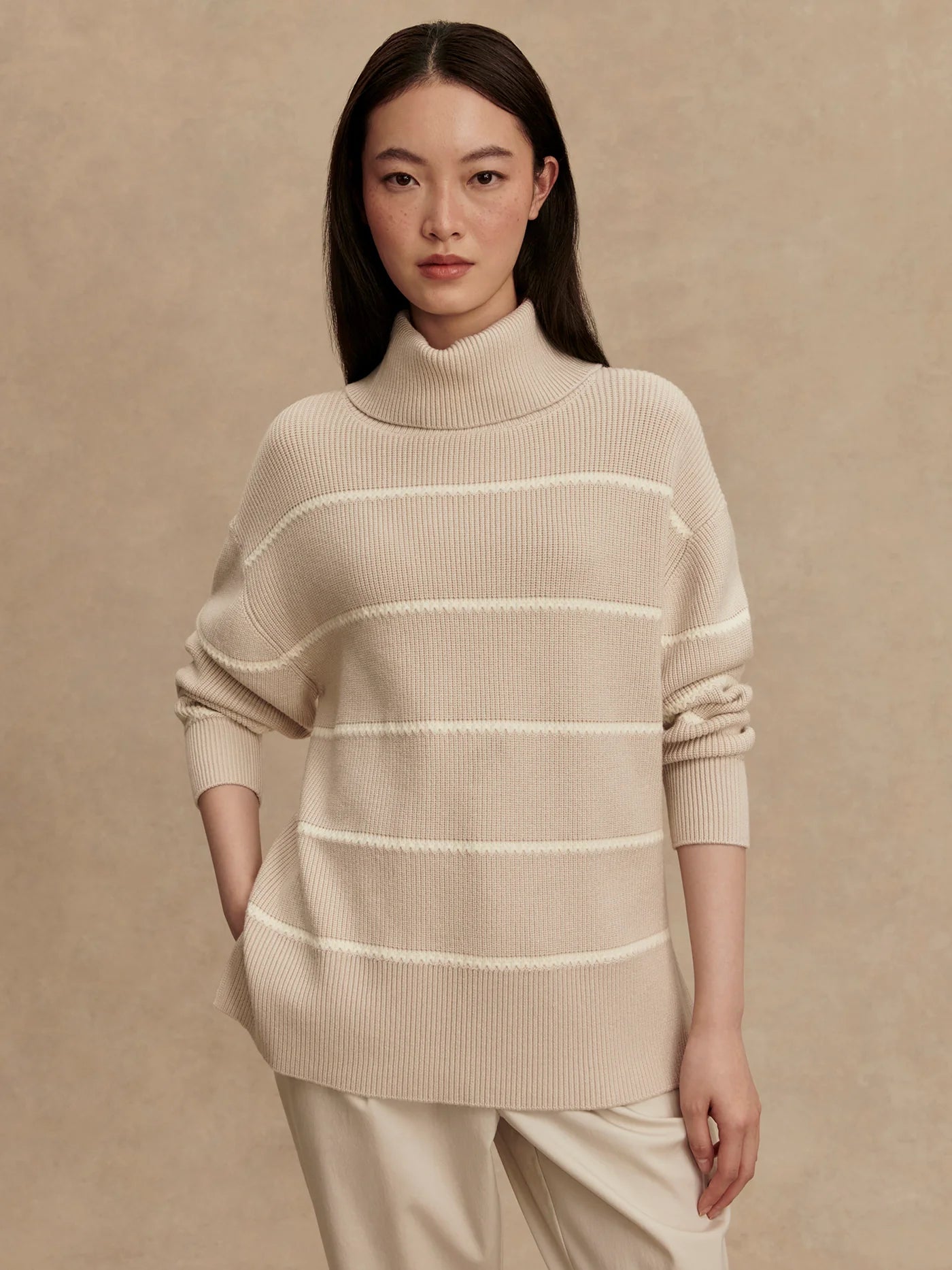 Hamish Stitch Knit Sweater | Silver Birch