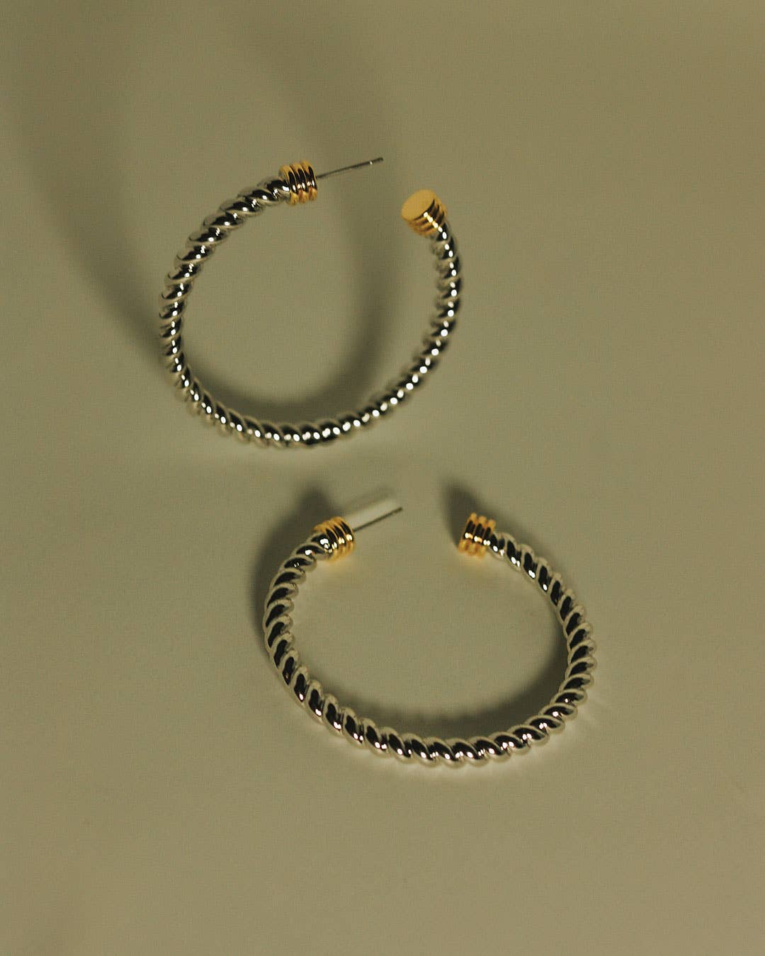 The XL Sierra Rope Hoops | Silver with Gold