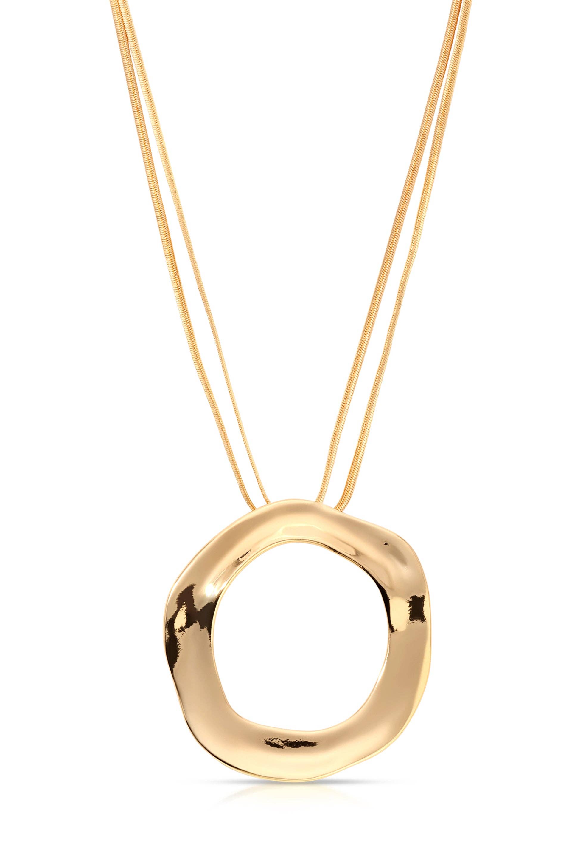 Open Circle Statement Necklace | Gold