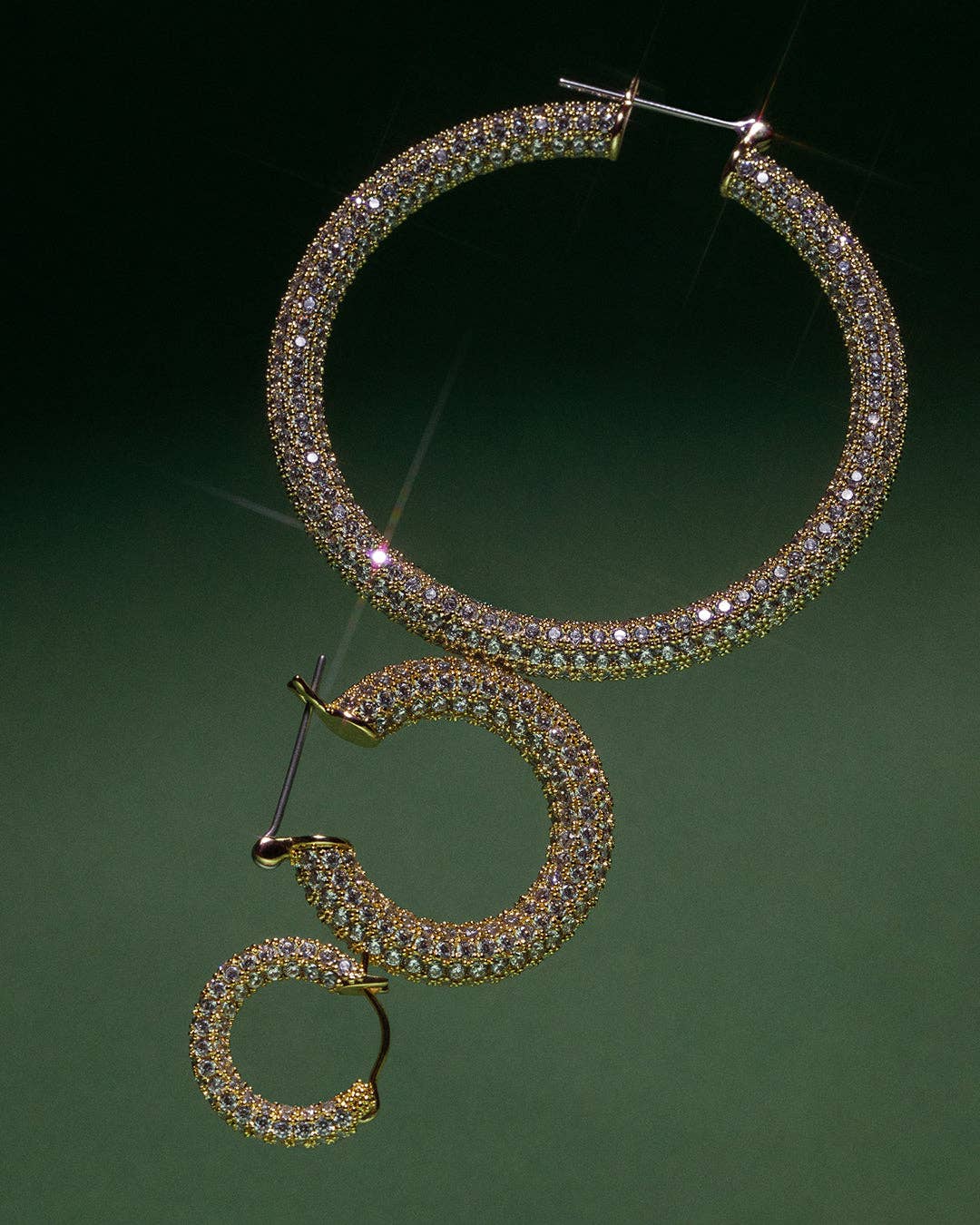 Pave Baby Amalfi Hoops | Gold