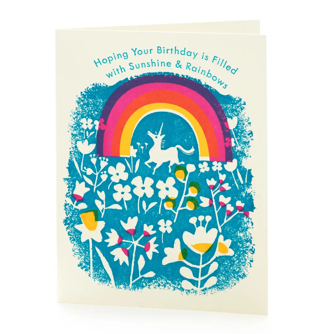 Unicorn & Rainbows Birthday Card