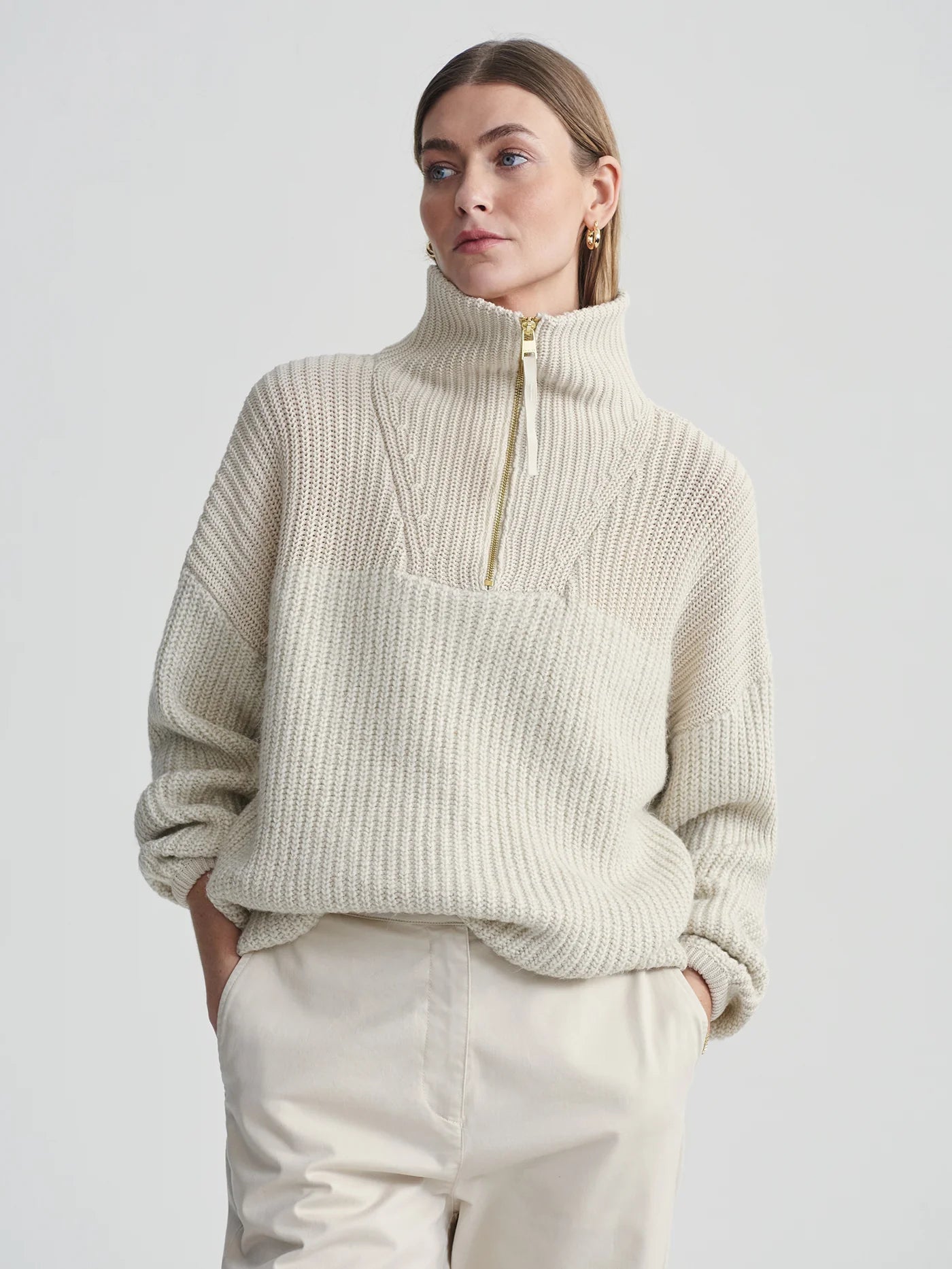 Willard Half Zip Knit 2.0 in Fog