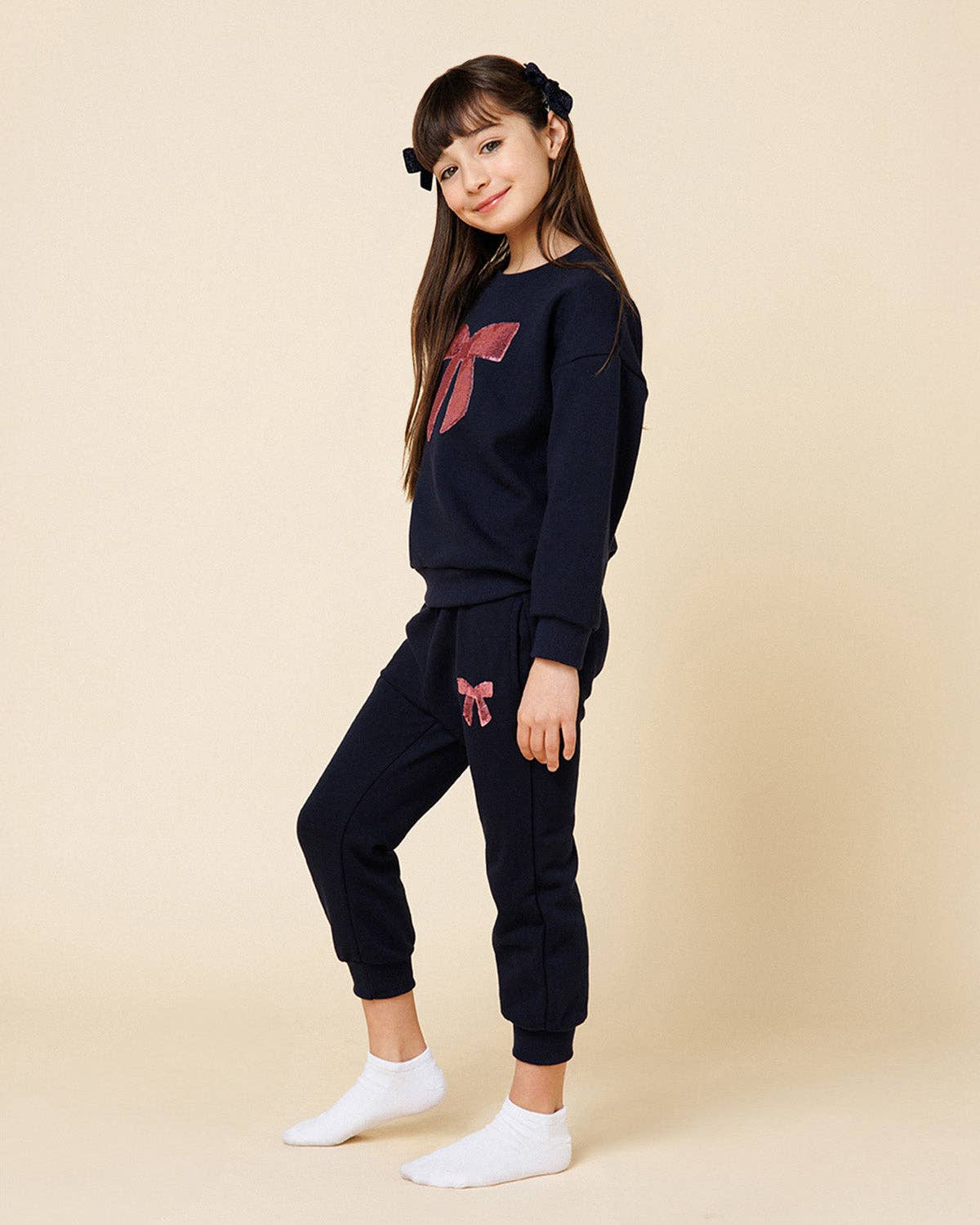 Lulu Bow Sweatshirt | Navy
