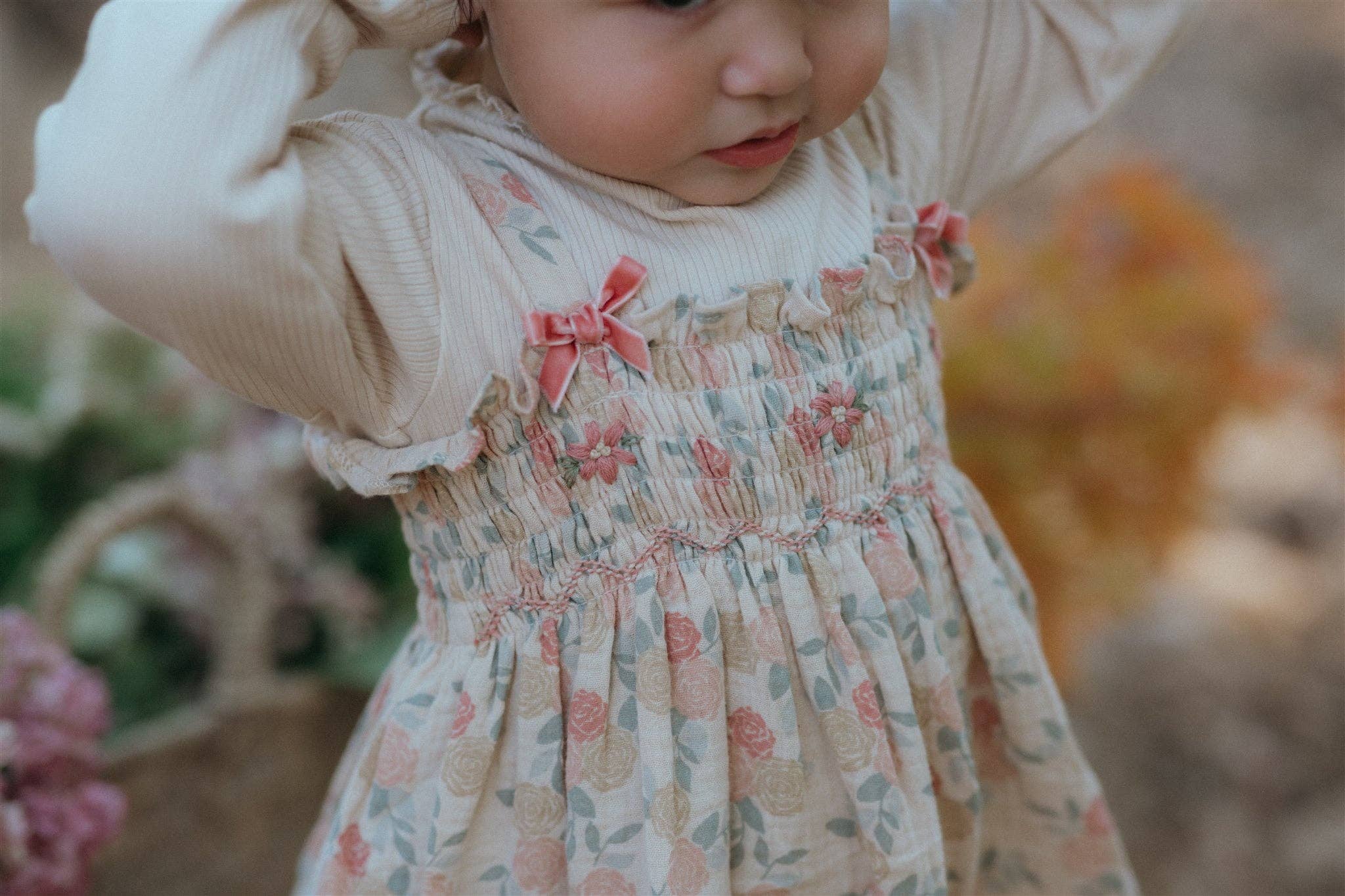 Smock Dress | Dusty Pink Roses