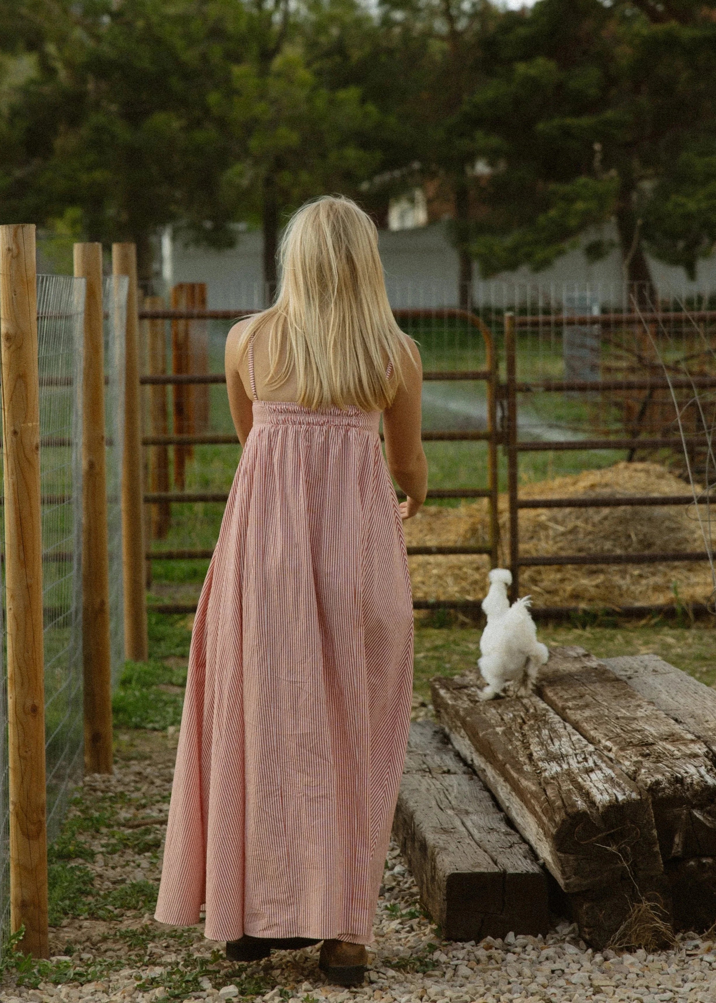Picnic Dress | Red Ticking Stripe