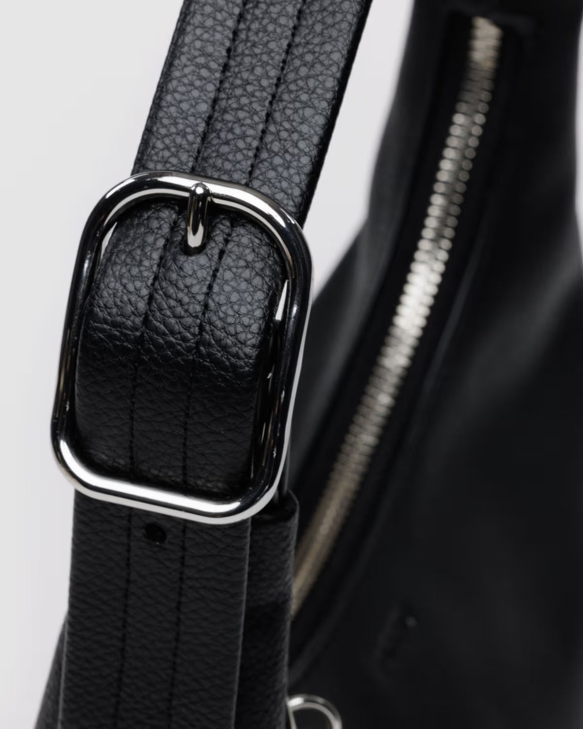 Mini Recycled Leather Shoulder Bag | Black