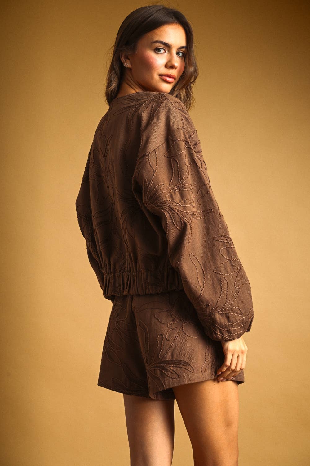 Violet Jacquard Bomber Jacket