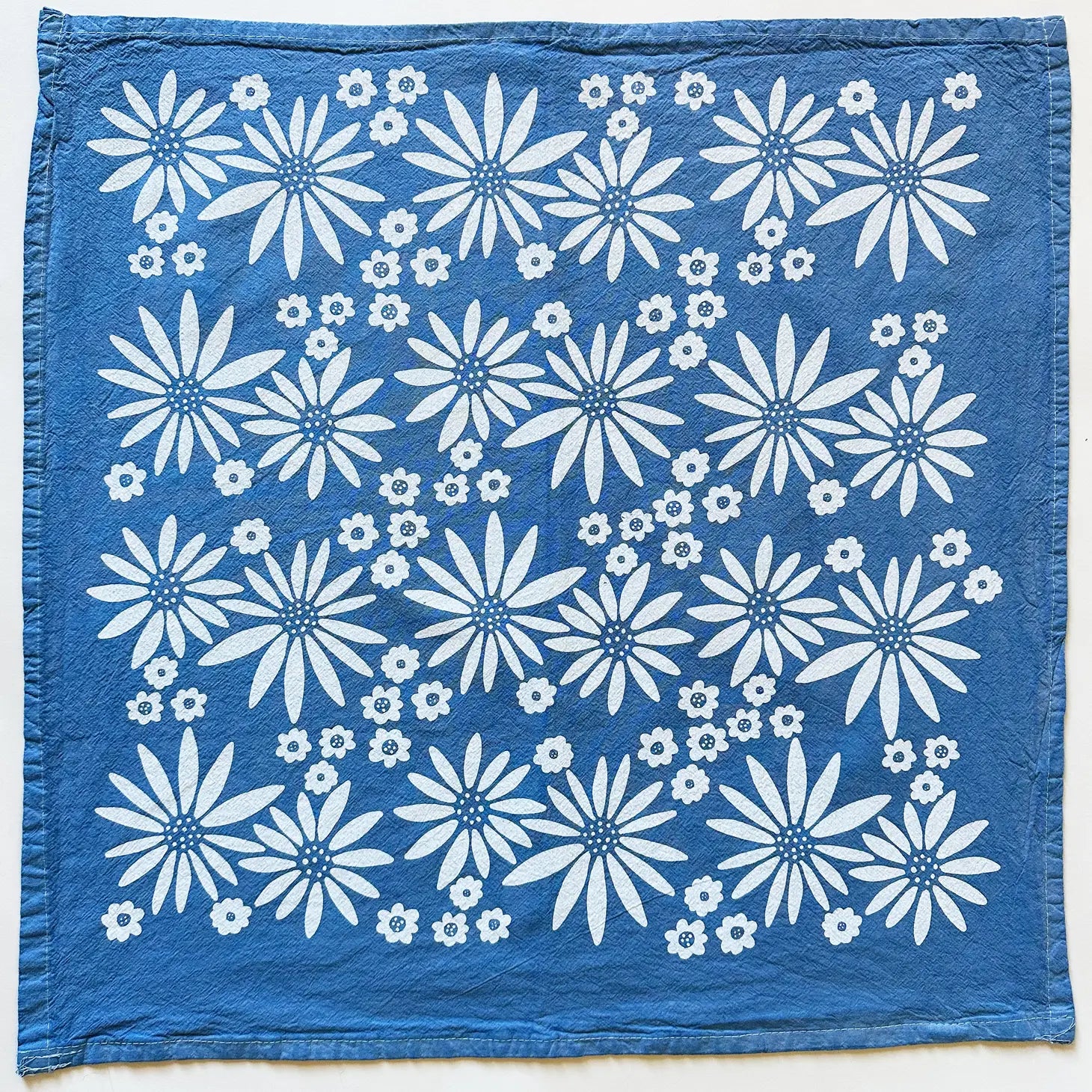 Flower Toss on Blue 20" Tea Towel
