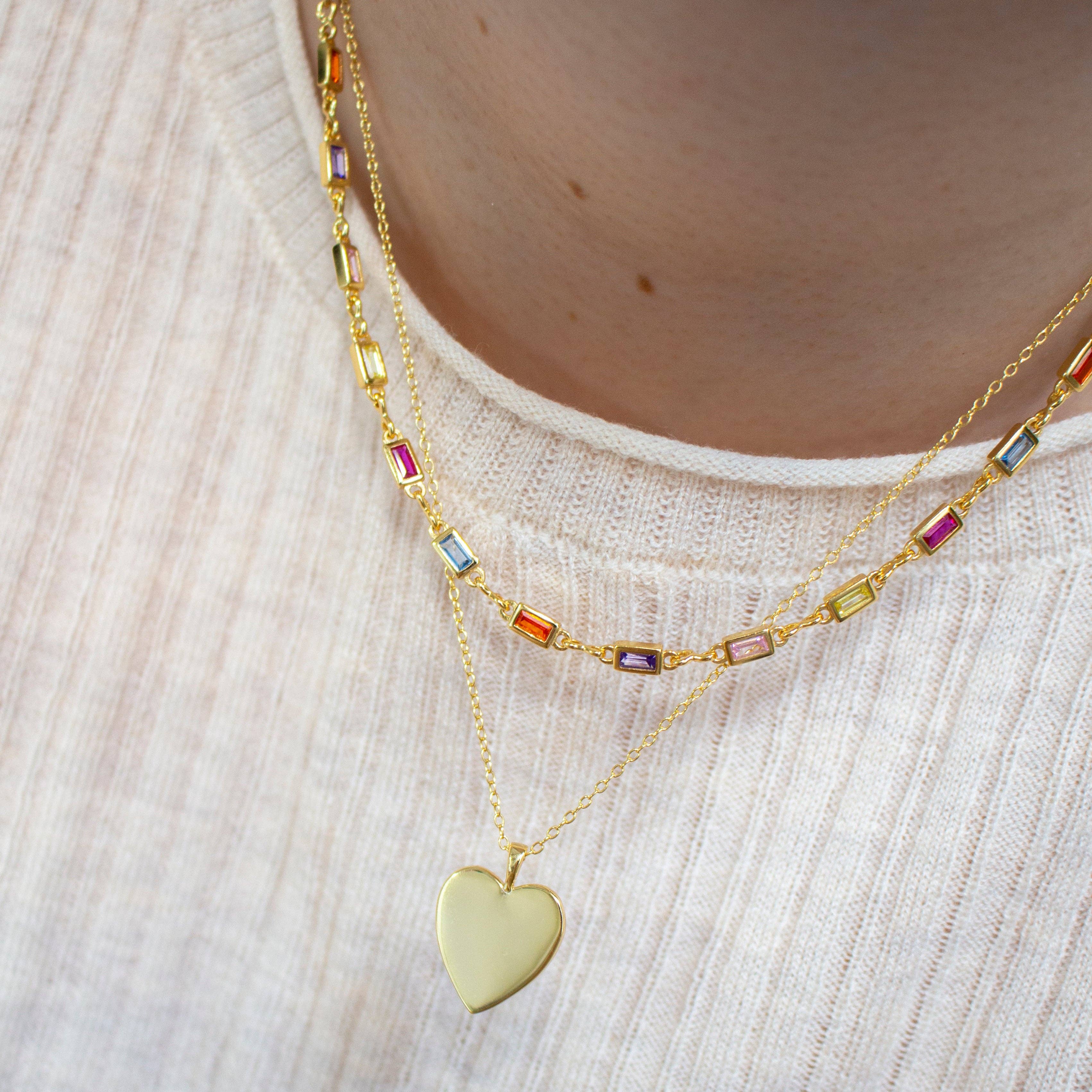 Riley Rainbow Chain Necklace | Gold
