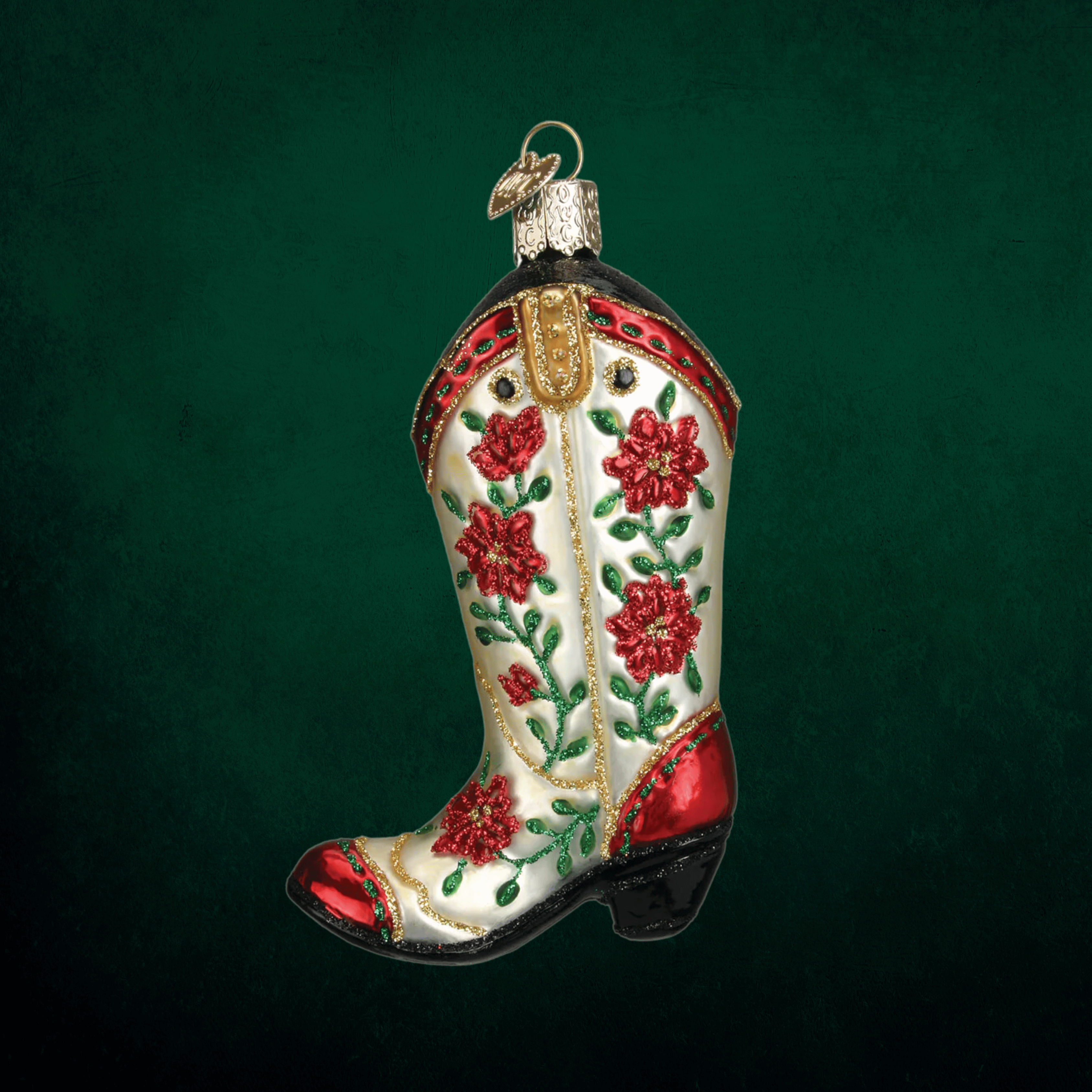 Christmas Cowgirl Boot Ornament