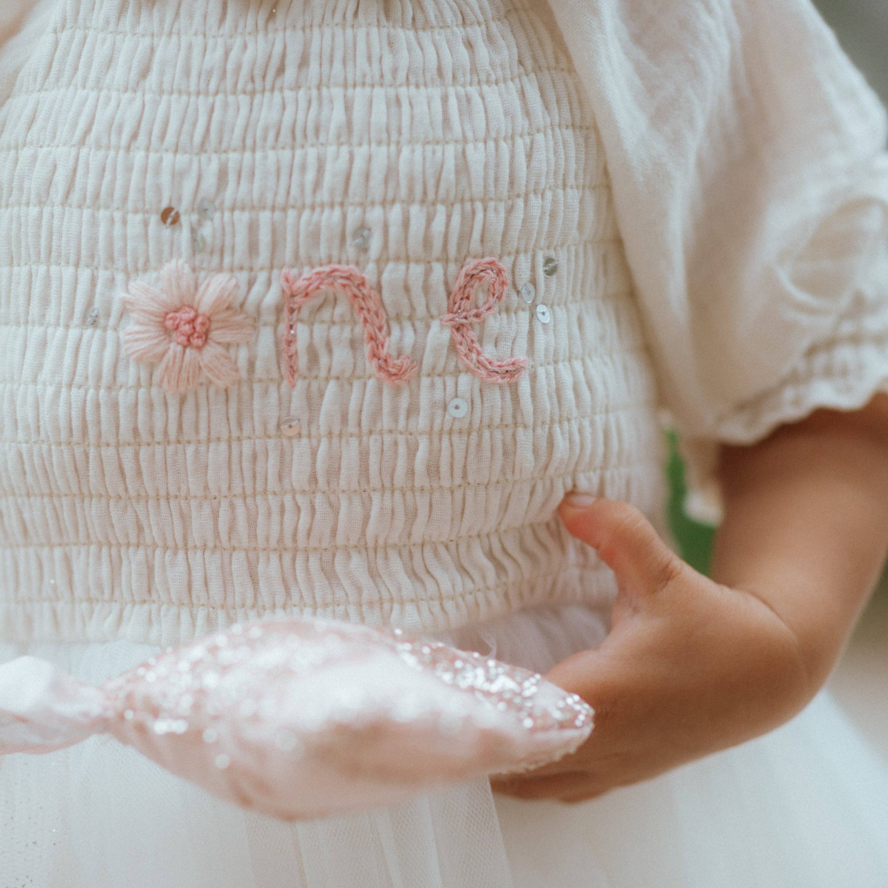 'One' Long Sleeve Tutu | Ivory